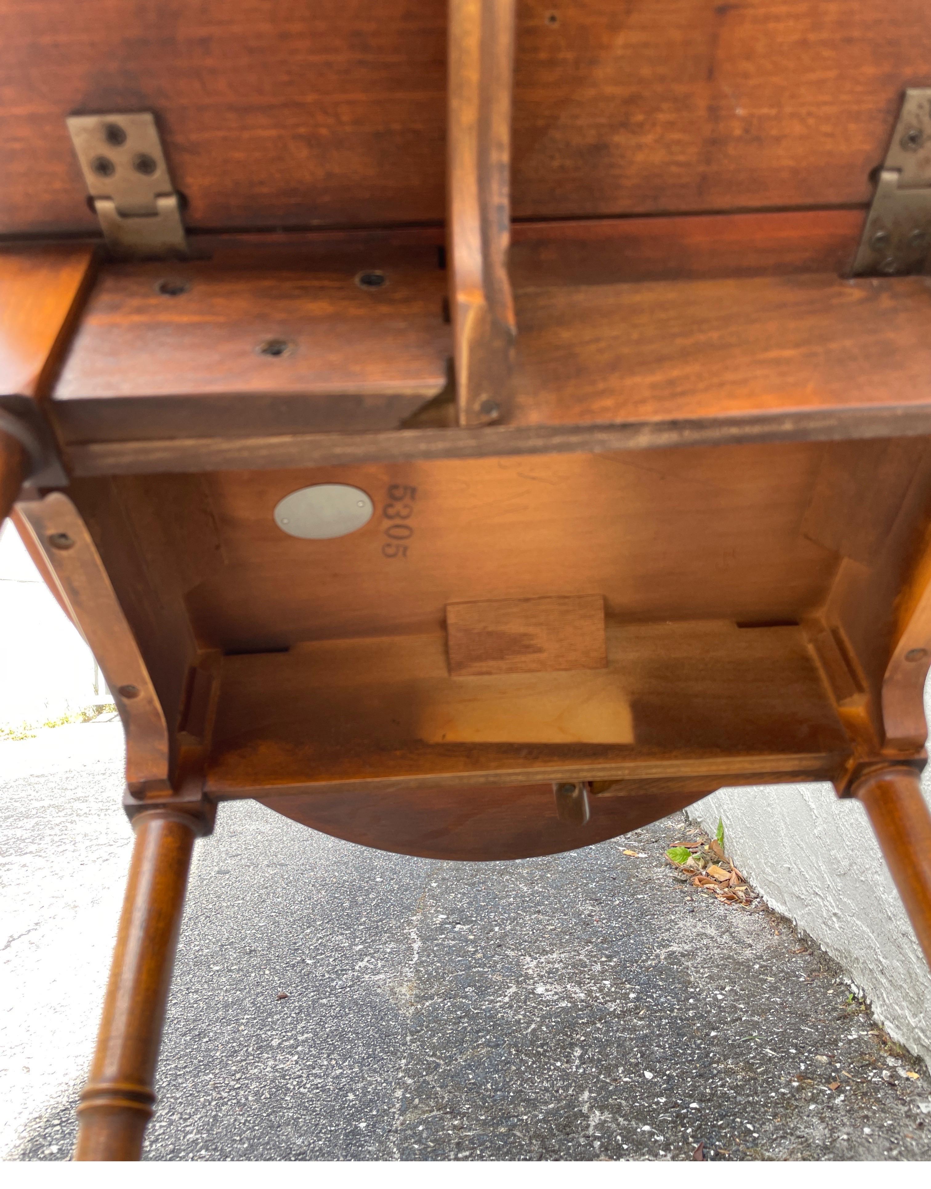 Vintage Drop Leaf Burlwood Side Table by Baker 5