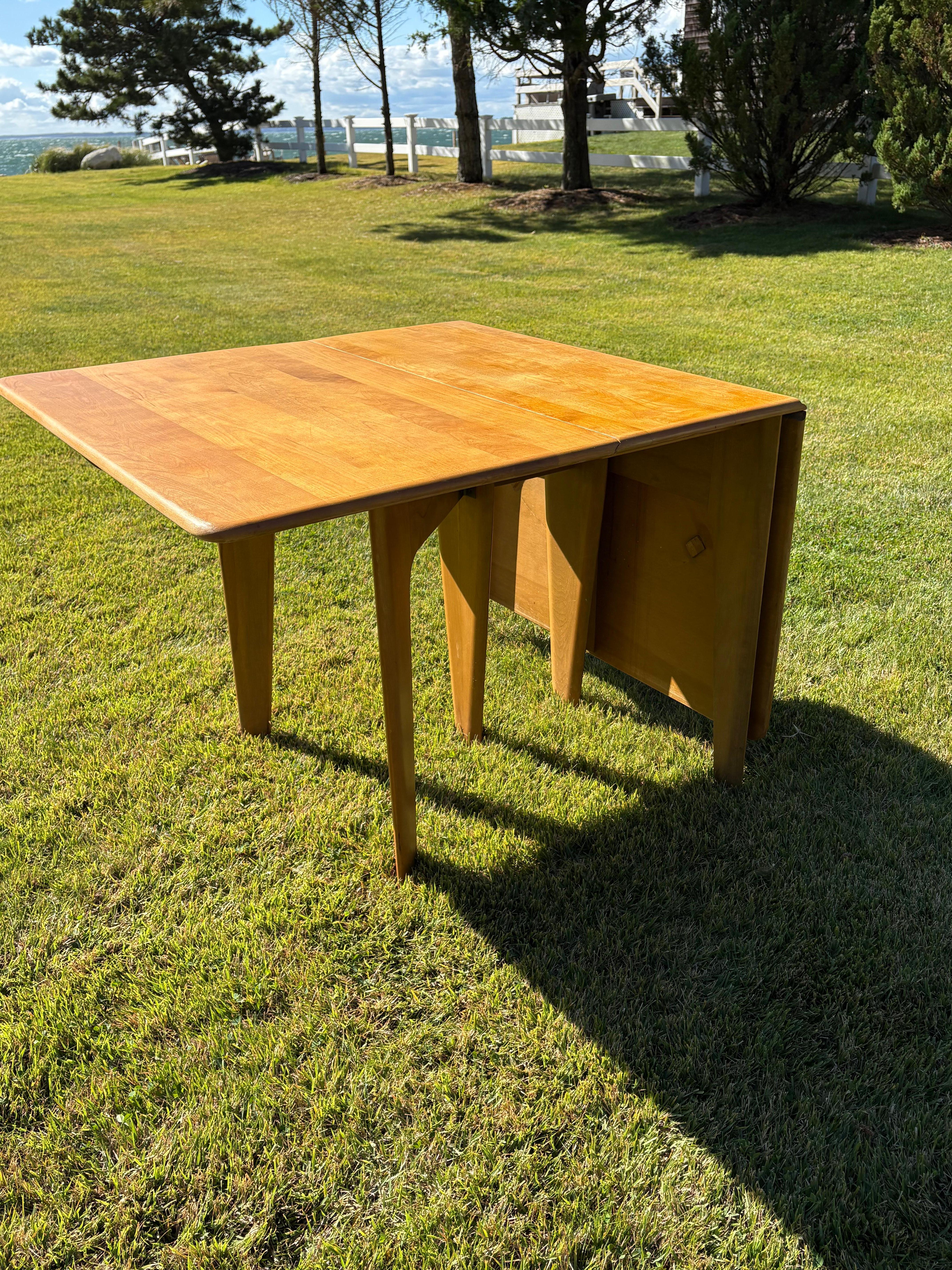 Table de salle à manger Heywood Wakefield vintage à abattant en vente 4