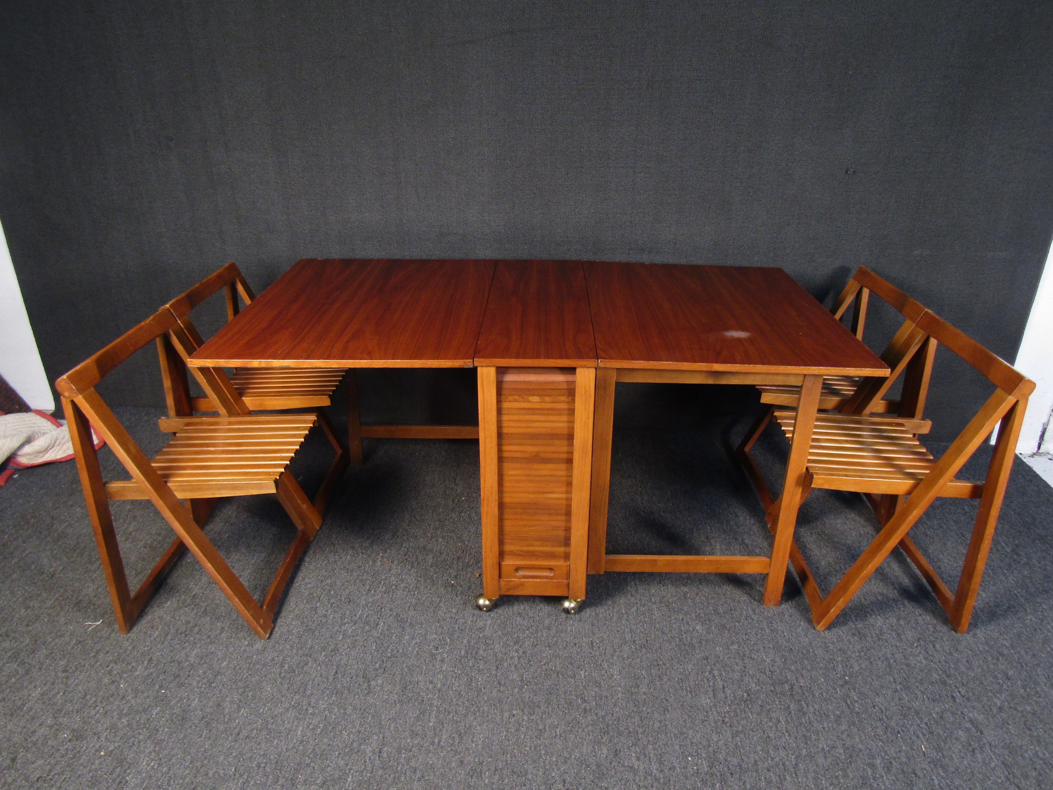 vintage drop leaf table and chairs