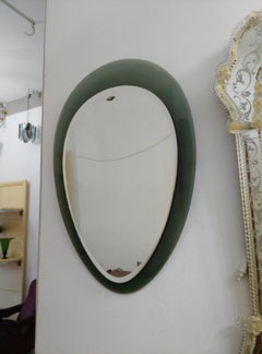 Mid-century glass teardrop wall mirror made in Italy