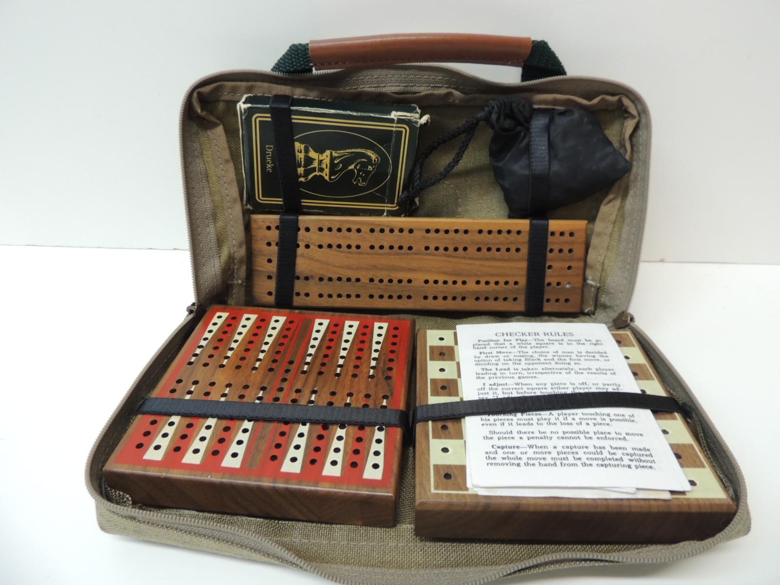 Adirondack Vintage Drueke Multi-Game Set on a Mini Carry-On Bag