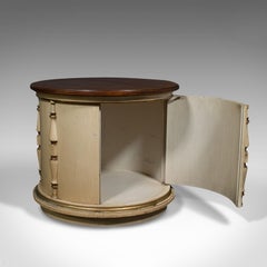 Vintage Drum Table, English, Occasional, Coffee, Cabinet, Late 20th Century