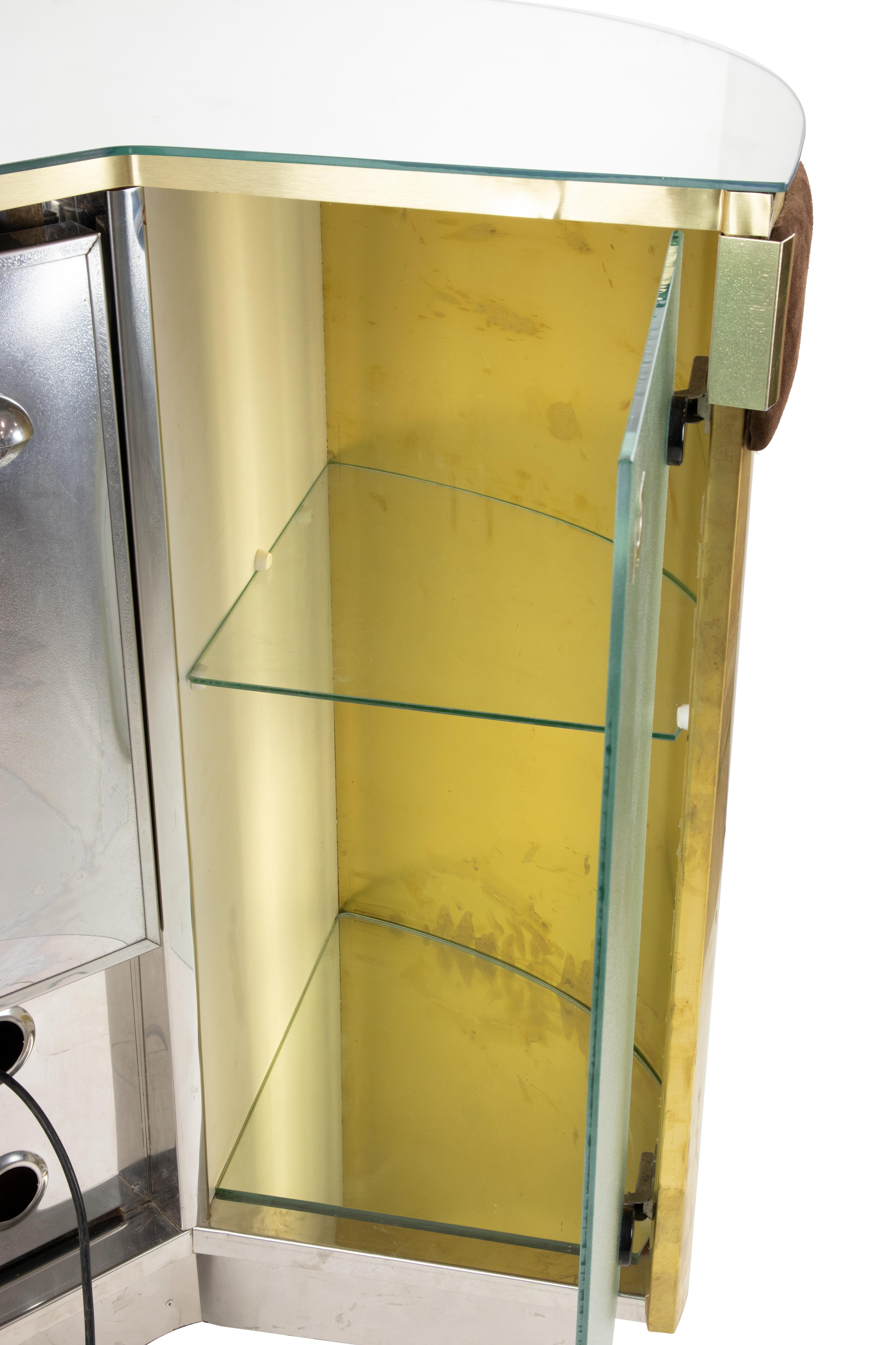 Metal Vintage Dry Bar by Willy Rizzo, Italy, 1970s For Sale