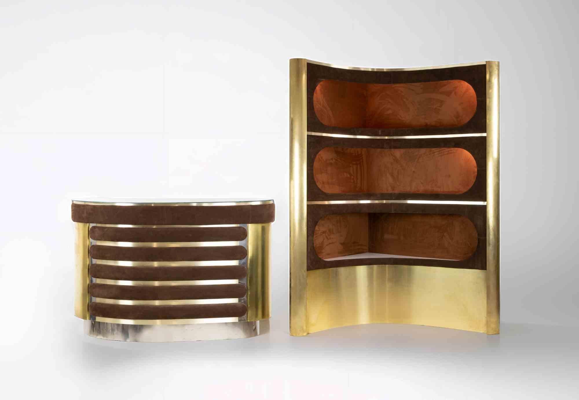 Vintage Dry Bar de Willy Rizzo, Italia, años 70 Metal en venta