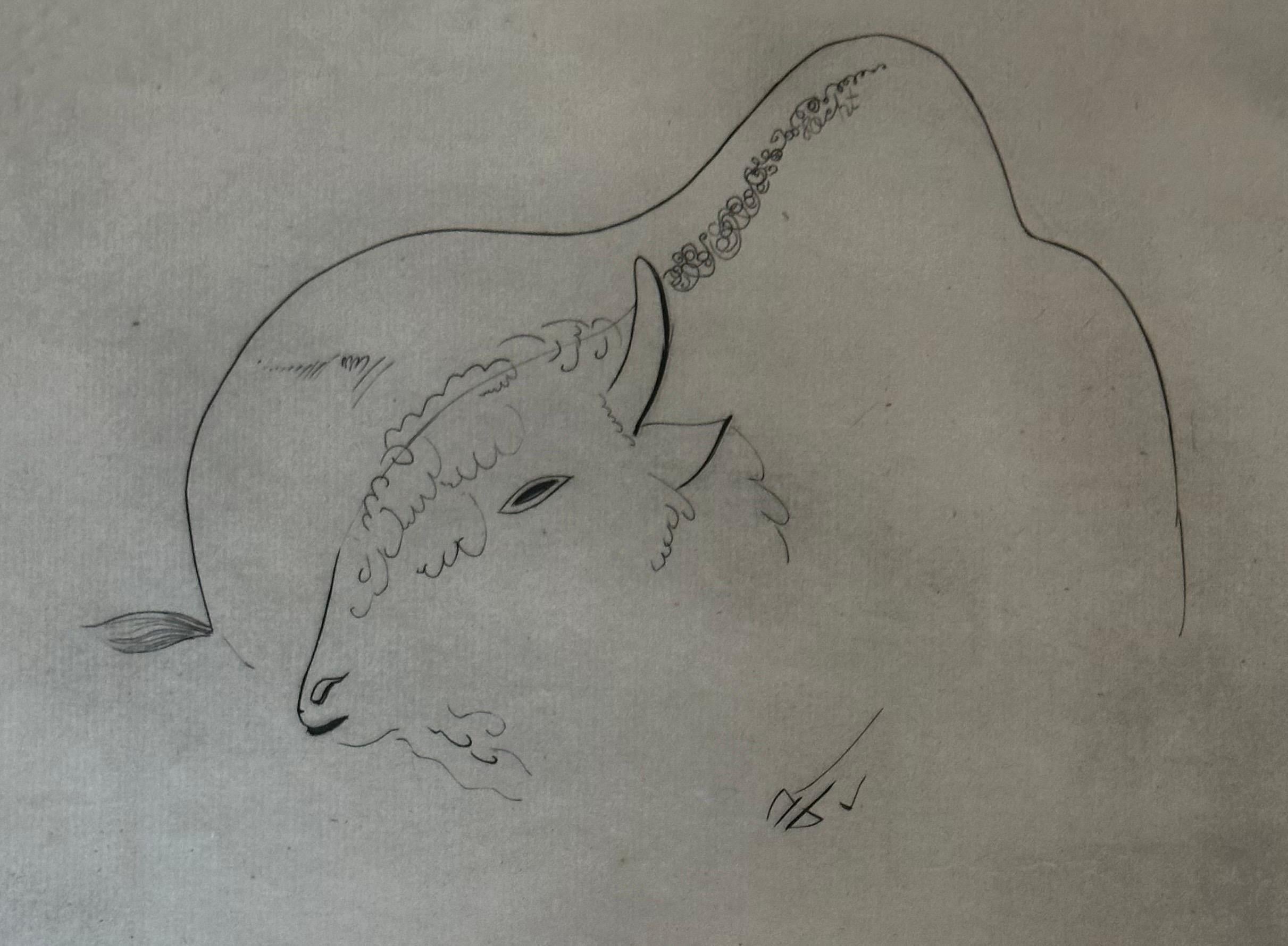 Vintage Dry Point Etching 