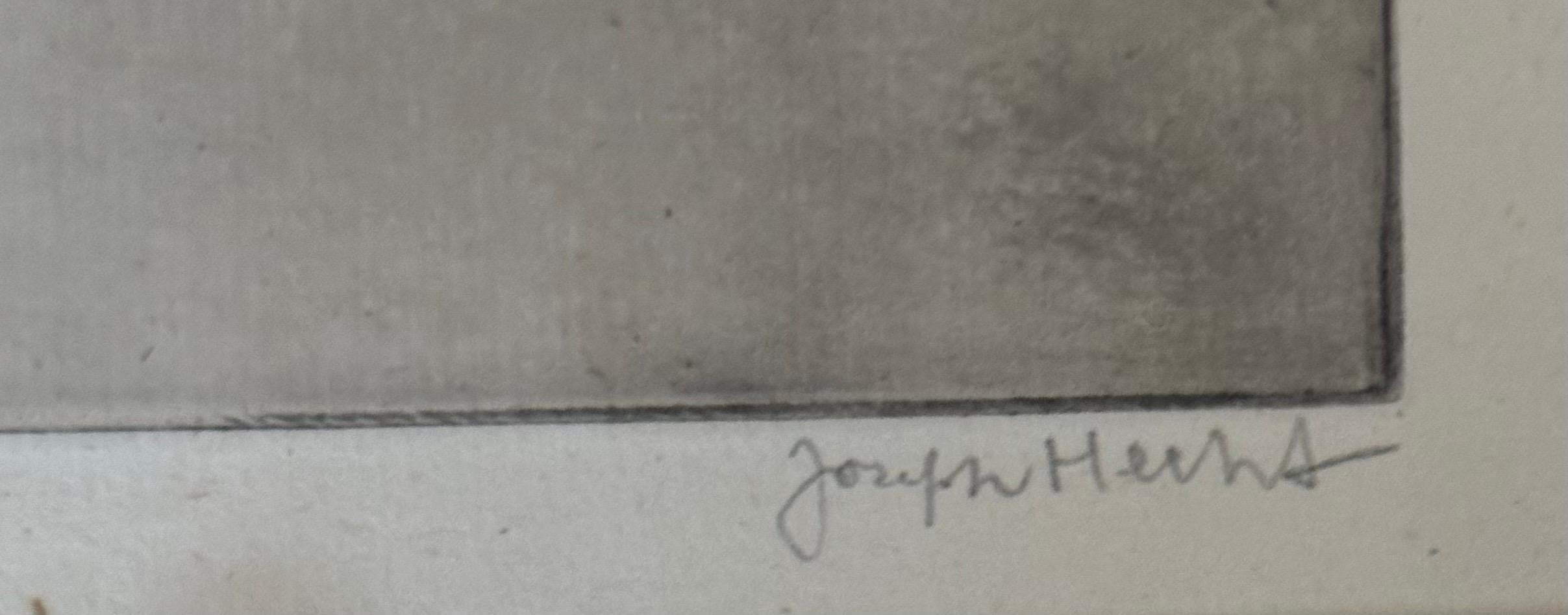 Vintage Dry Point Etching 