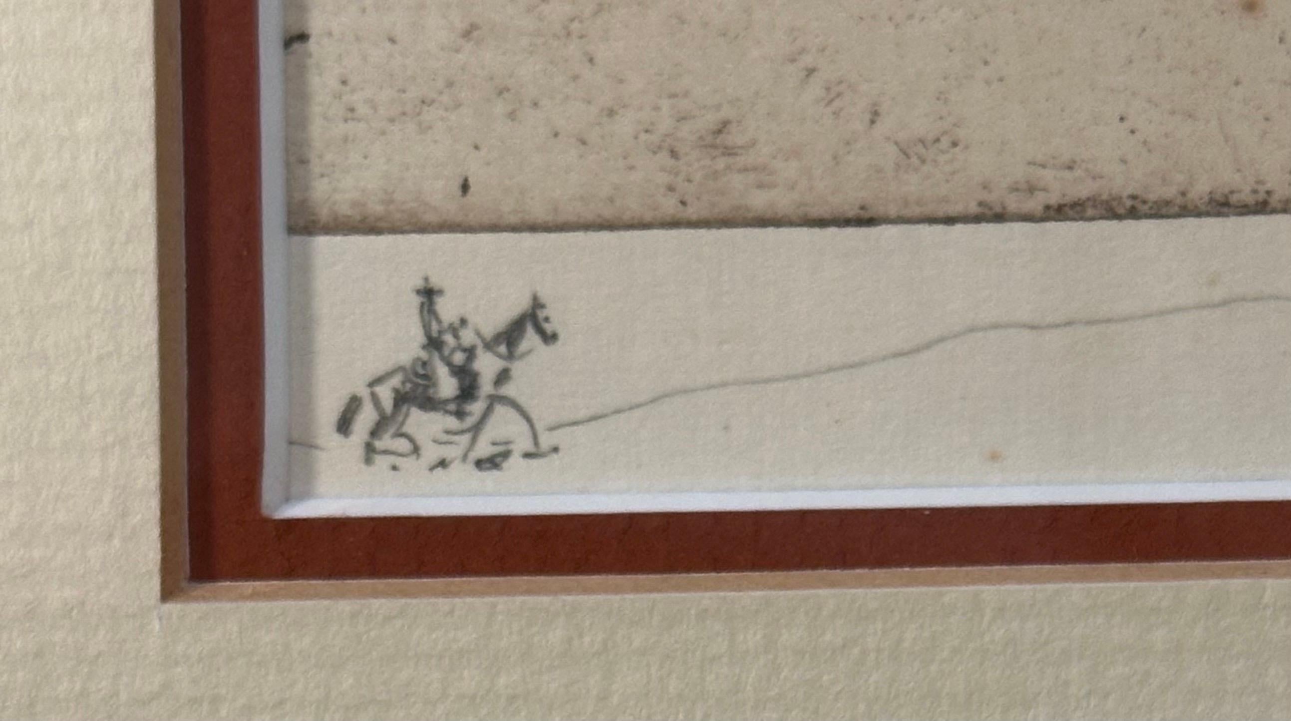 Vintage Kaltnadelradierung 