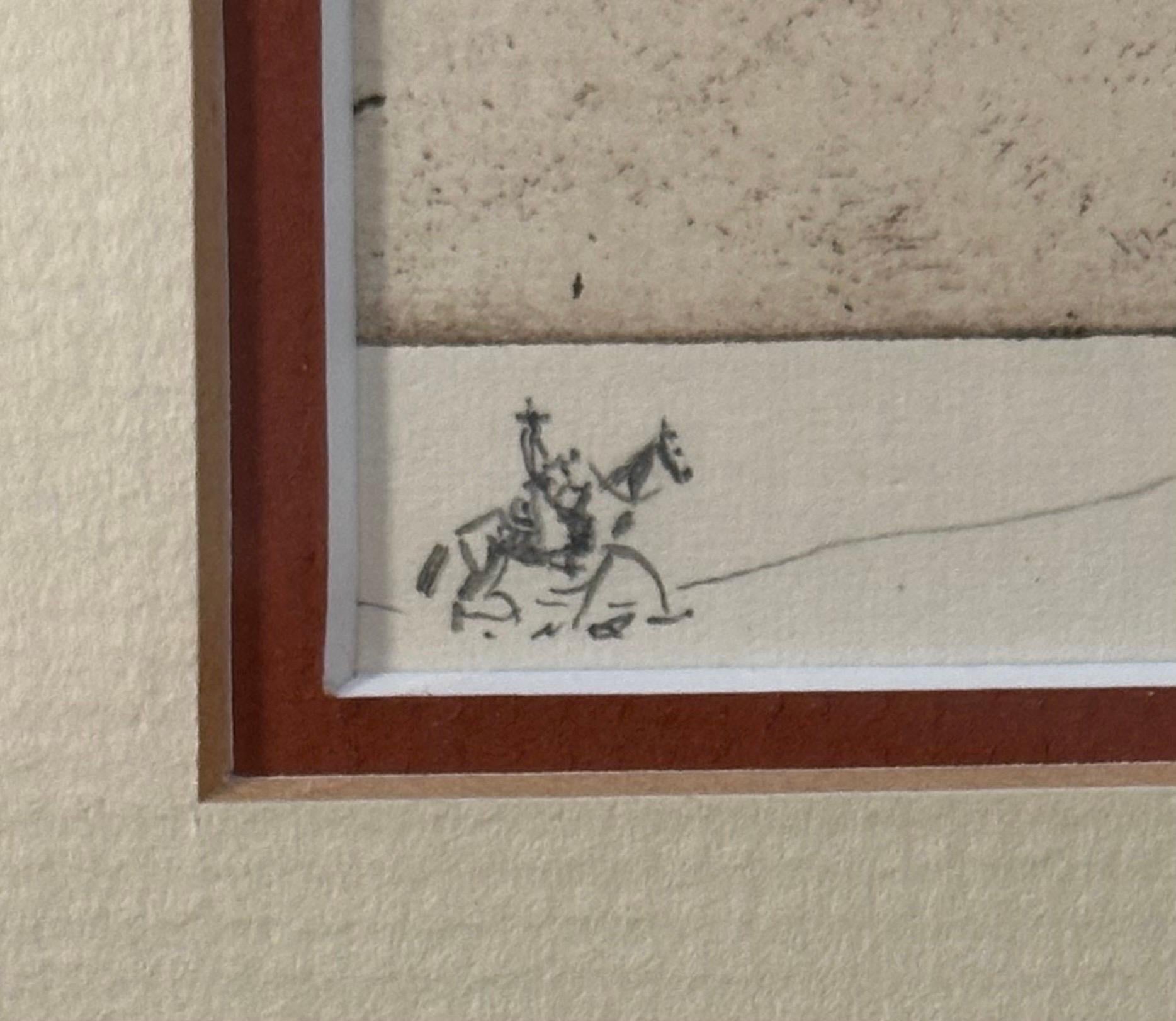 Vintage Kaltnadelradierung 