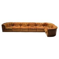 Vintage DS 11 modular sofa in cognac/orange leather by De Sede Swiss