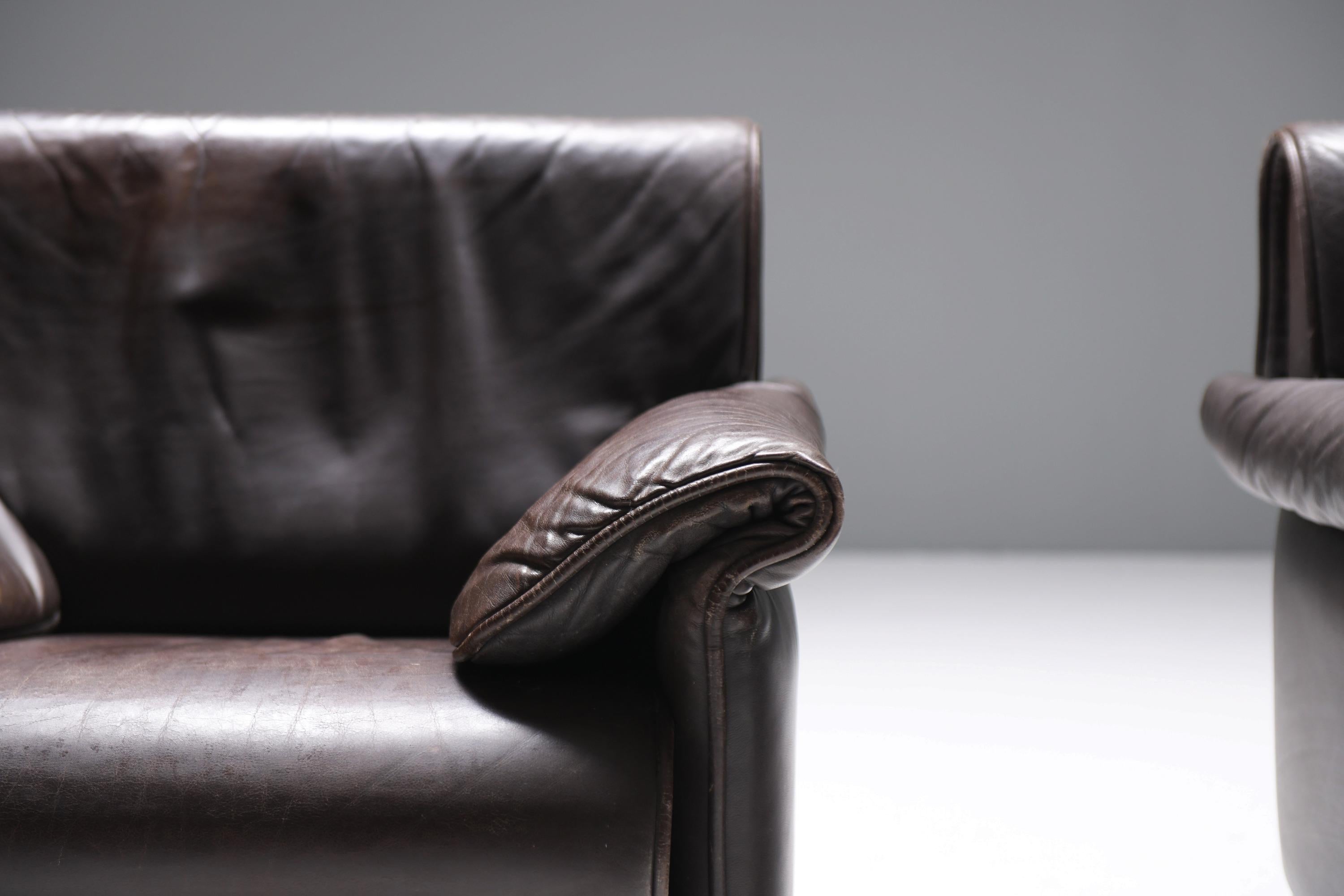 Vintage DS-14 Stühle aus dunkelbraunem Leder von Team De Sede für De Sede im Angebot 4