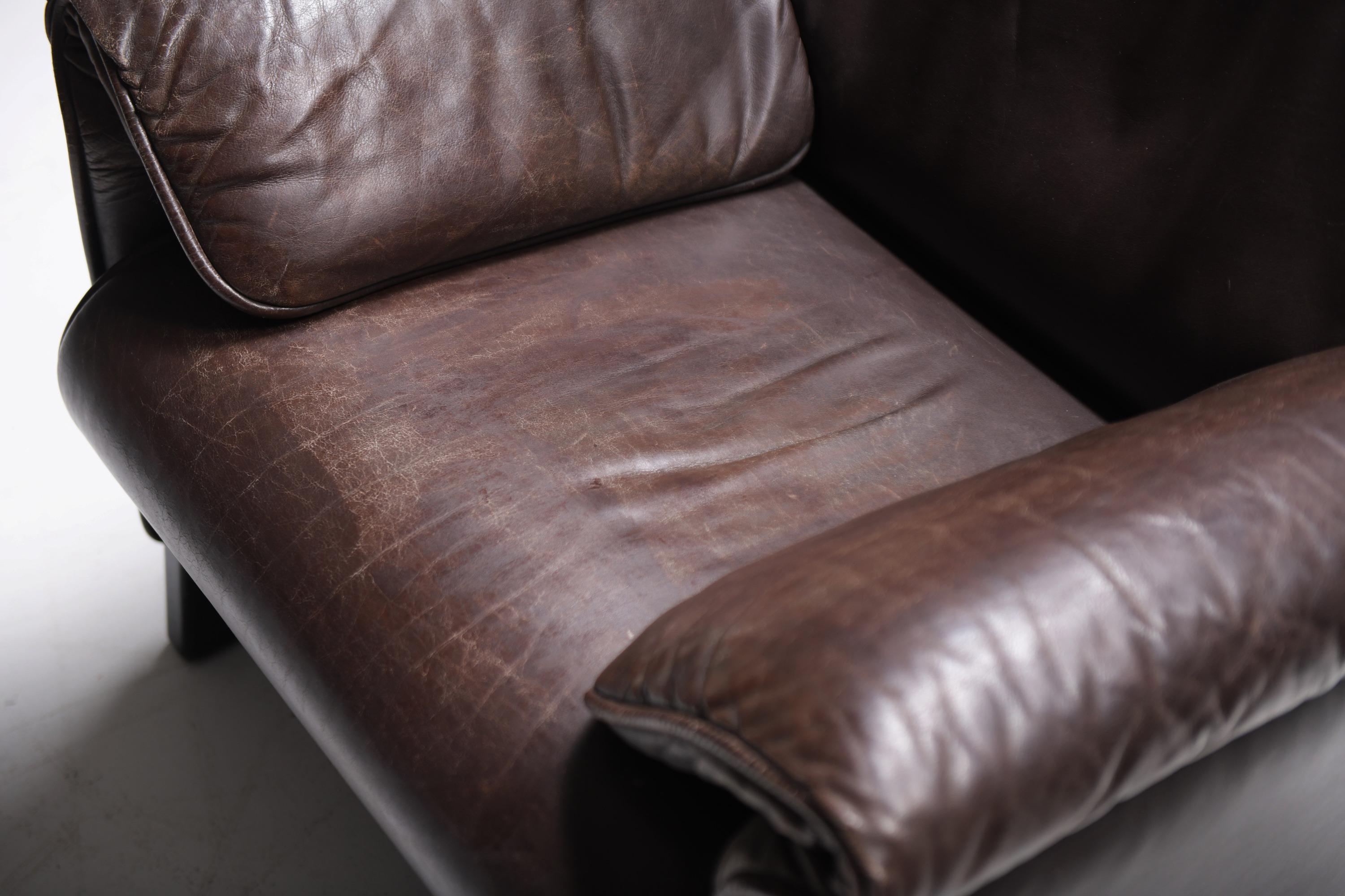 Vintage DS-14 Stühle aus dunkelbraunem Leder von Team De Sede für De Sede im Angebot 5