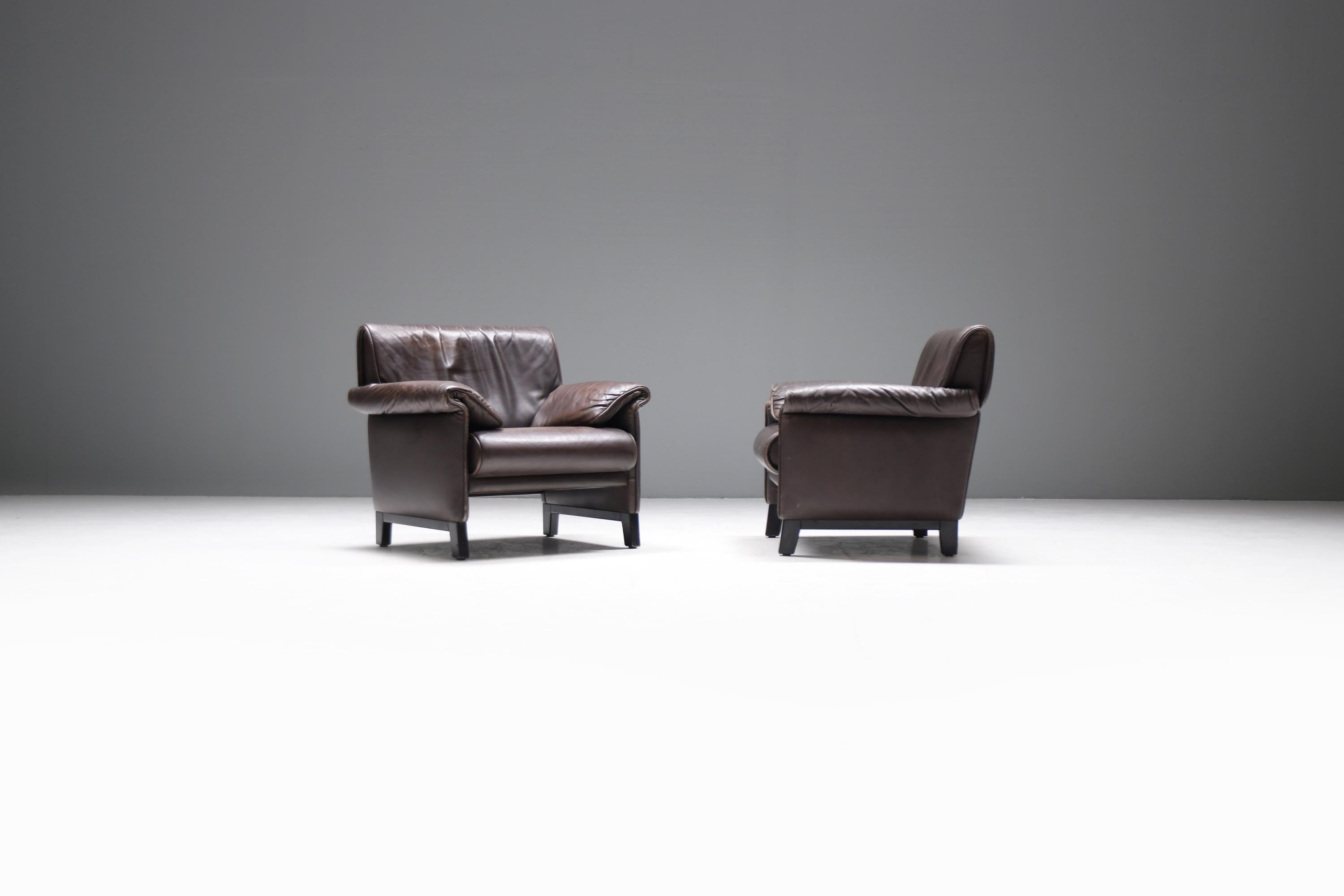 Vintage DS-14 Stühle aus dunkelbraunem Leder von Team De Sede für De Sede (Schweizerisch) im Angebot