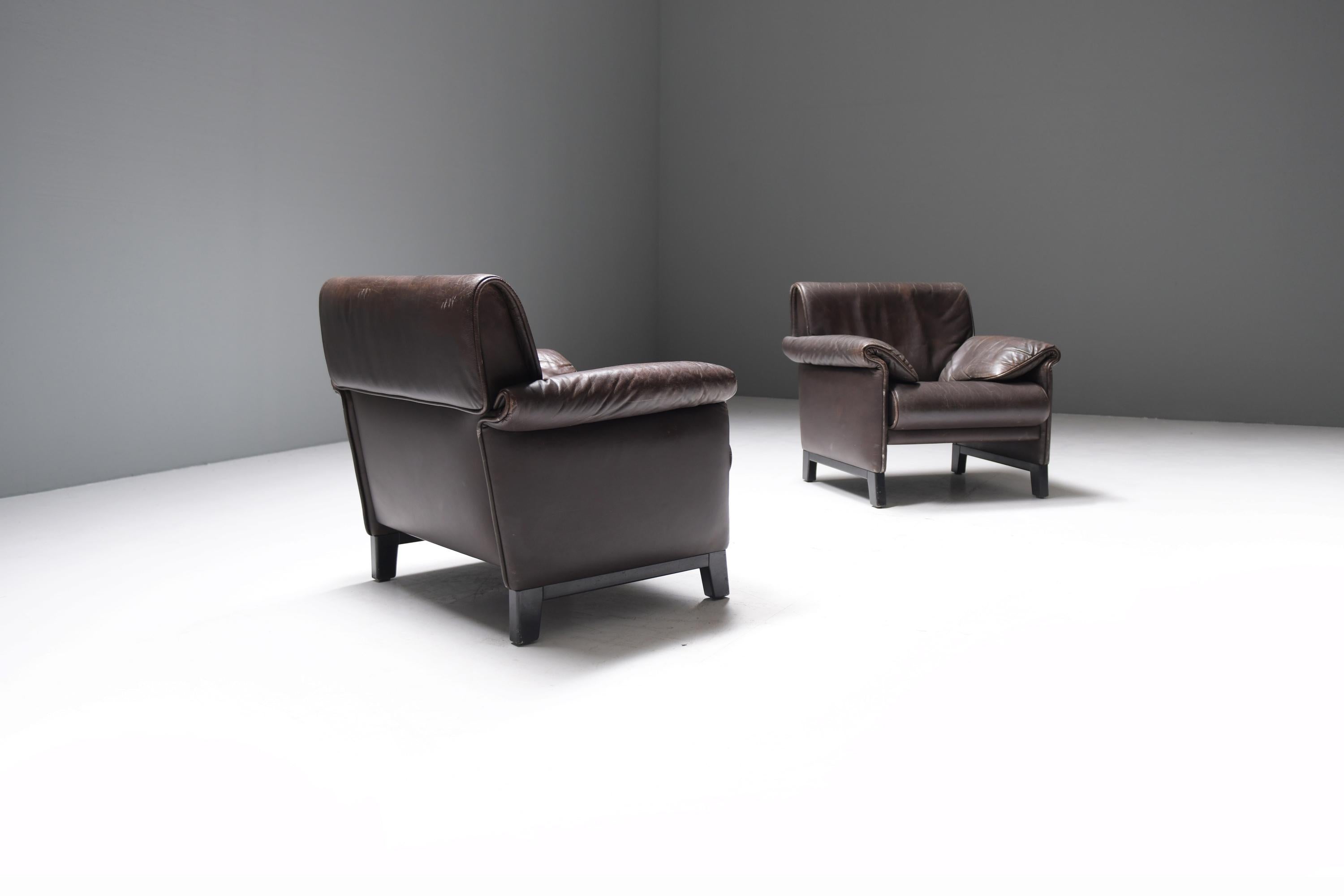 20th Century Vintage DS-14 chairs in dark brown leather by Team De Sede for De Sede For Sale