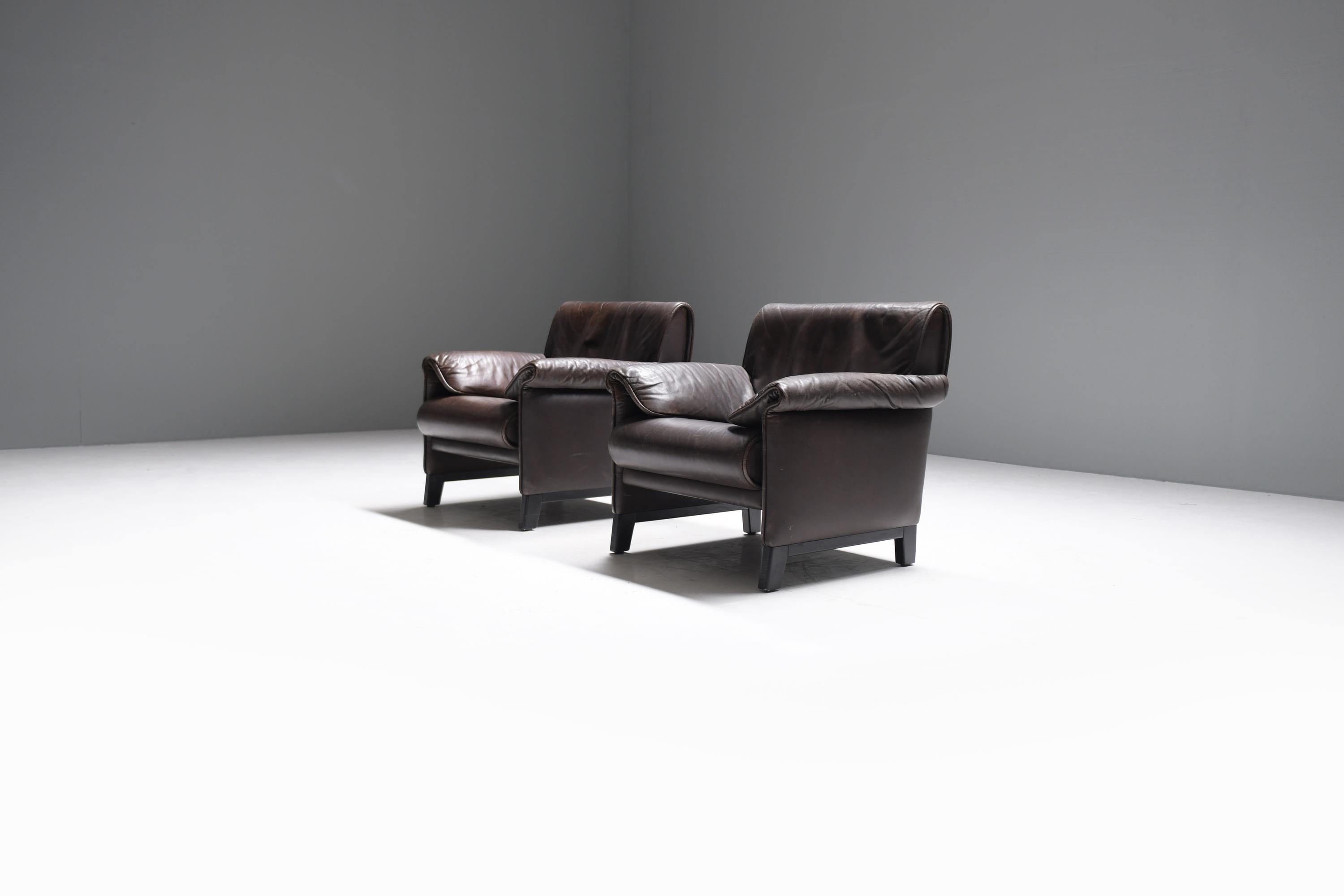 Vintage DS-14 chairs in dark brown leather by Team De Sede for De Sede For Sale 2