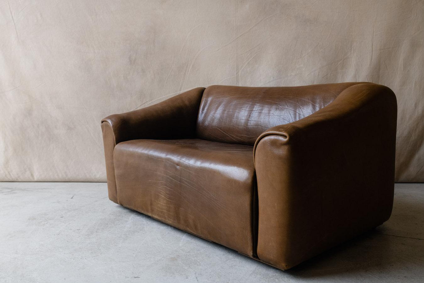 Vintage DS-47 Sofá de piel de De Sede, circa 1970 finales del siglo XX en venta
