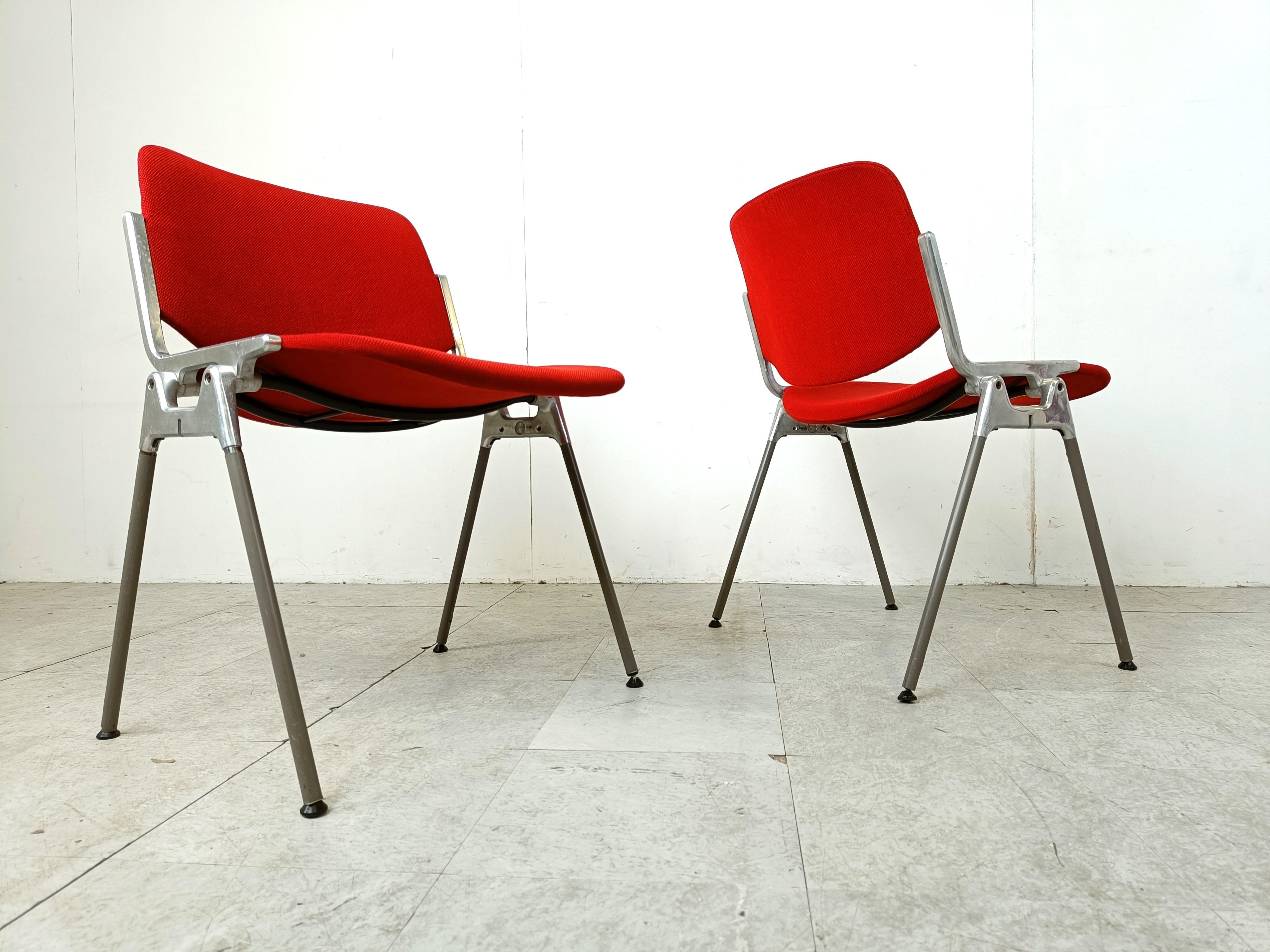 Fabric Vintage DSC 106 Side Chairs by Giancarlo Piretti for Castelli, 1970s For Sale