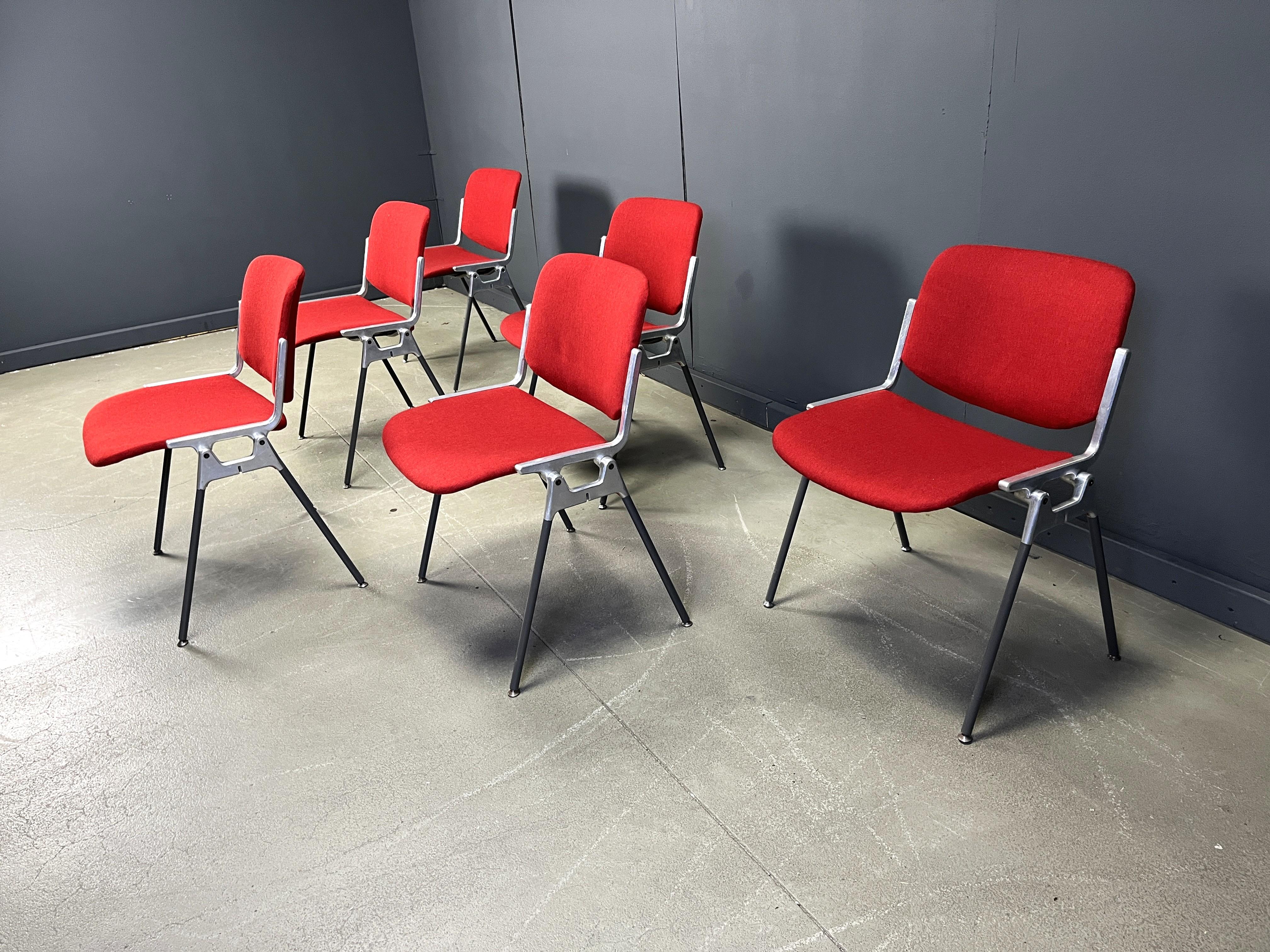 Metal Vintage DSC 106 Side Chairs by Giancarlo Piretti for Castelli, 1970s - set of 6 For Sale