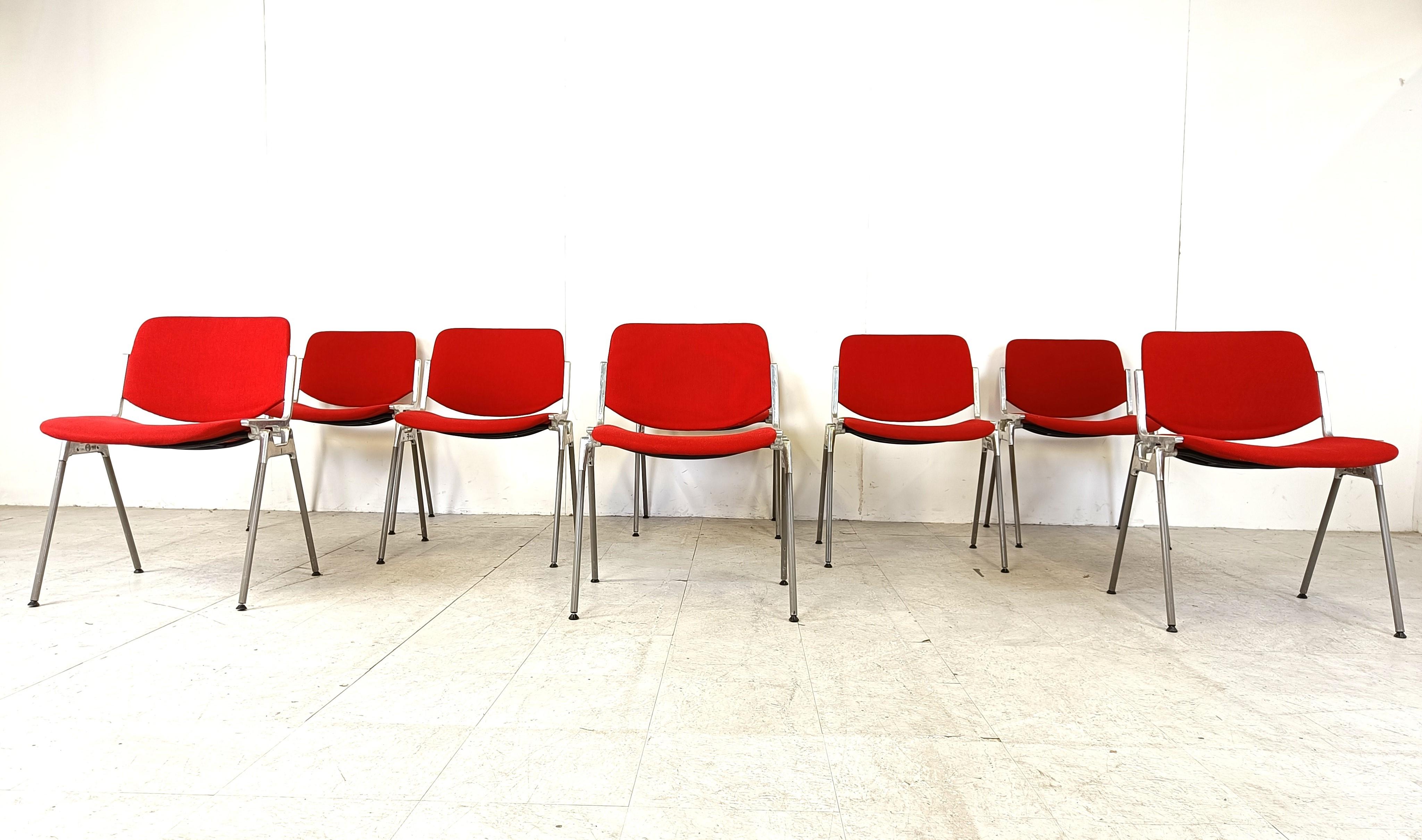 Late 20th Century Vintage DSC 106 Side Chairs by Giancarlo Piretti for Castelli, 1970s set of 8
