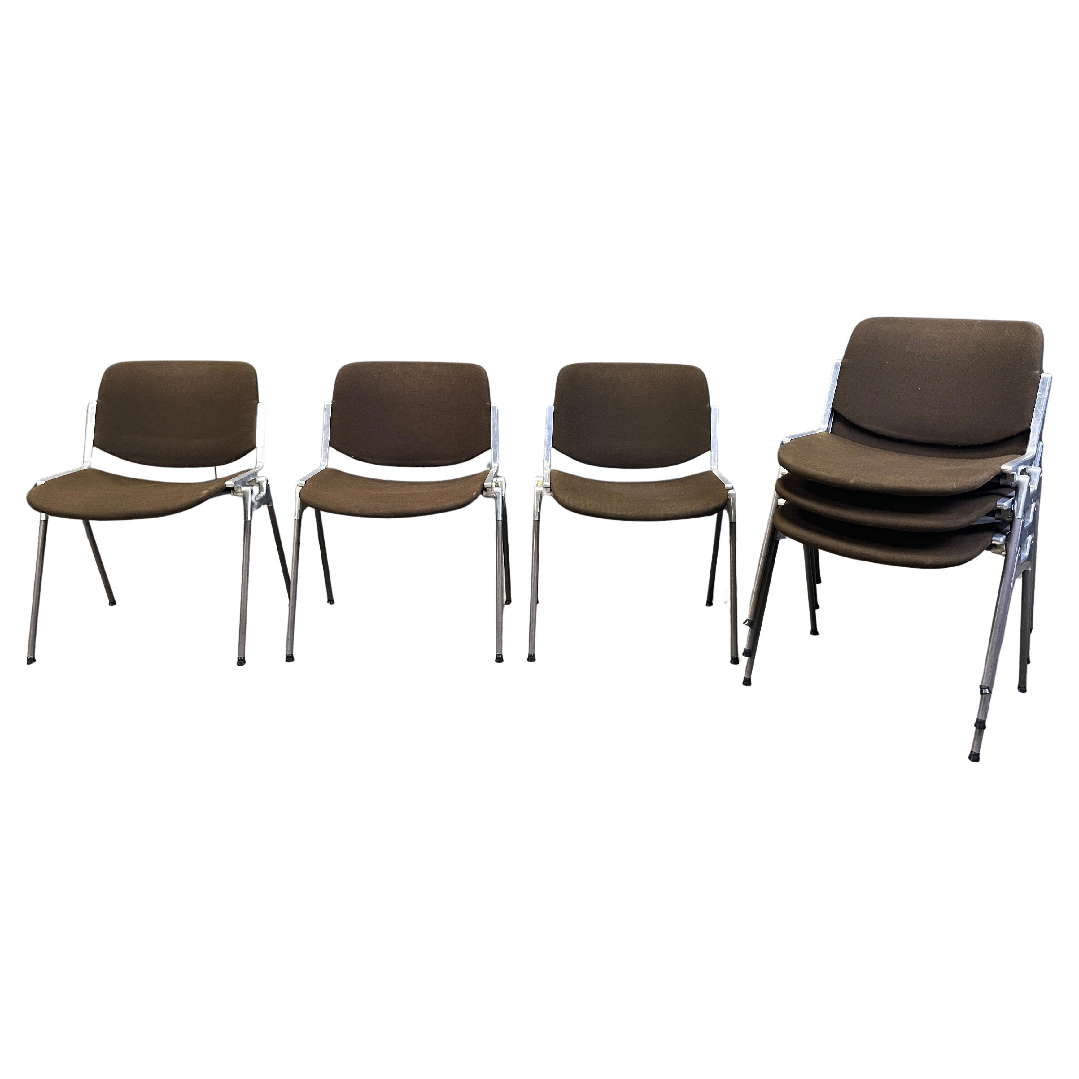 Vintage Dsc 106 Side Chairs By Giancarlo Piretti For Castelli, Set Of 6 For Sale