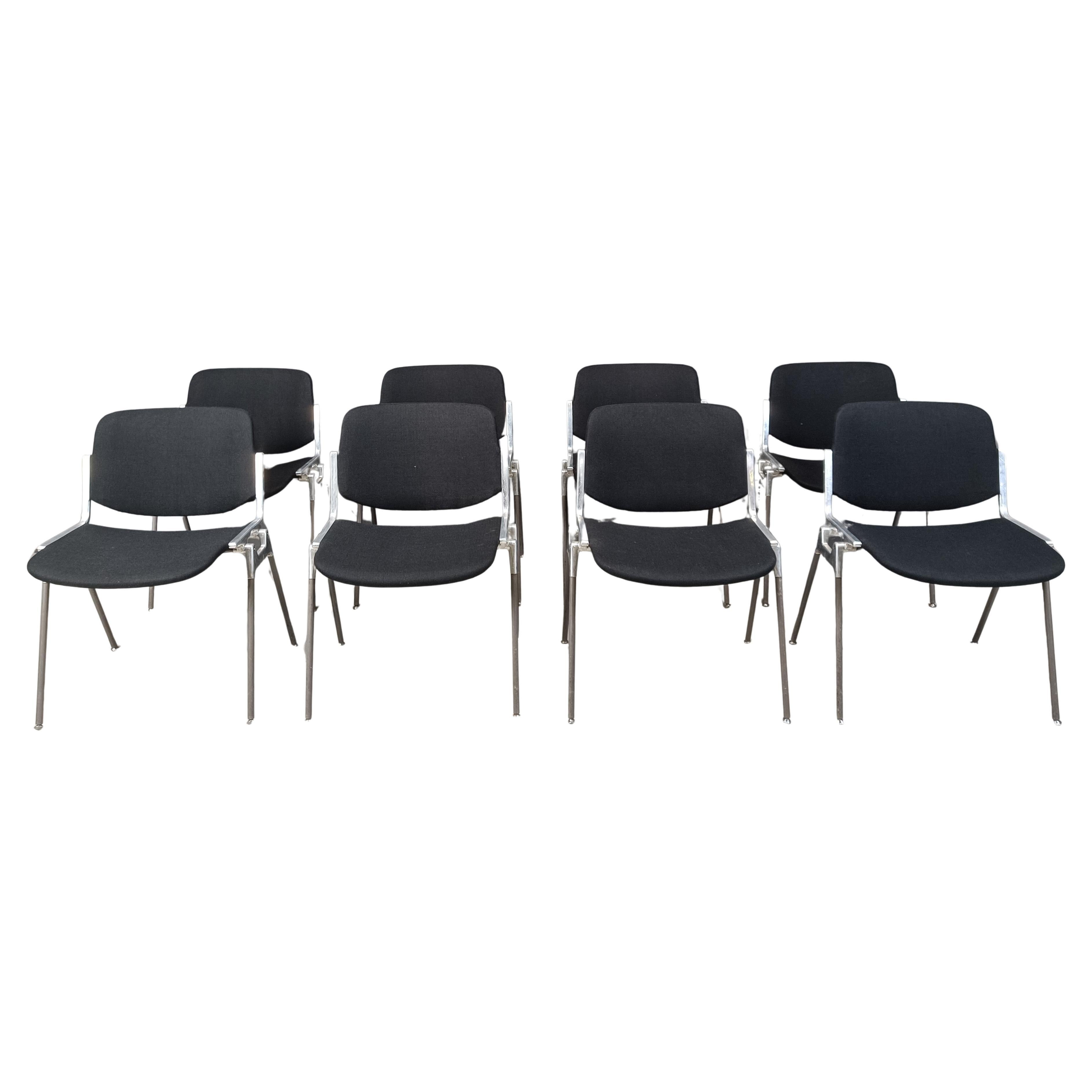 Vintage Dsc 106 Side Chairs By Giancarlo Piretti For Castelli, Set Of 8