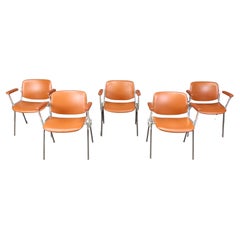 Vintage Dsc 106 Side Chairs with amrests By Giancarlo Piretti For Castelli