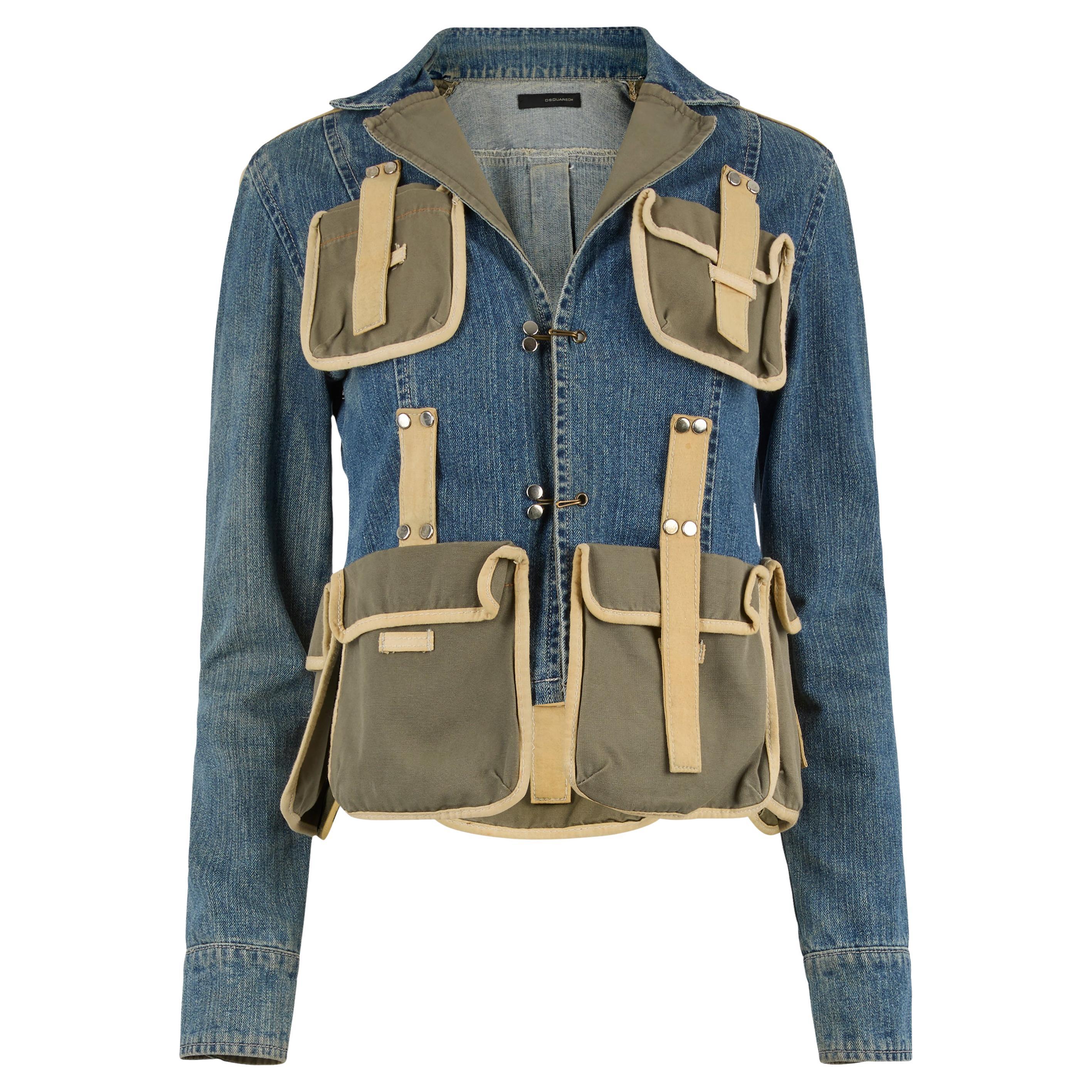 Vintage Dsquared Multi Pocket Cargo-Stil Jacke im Angebot
