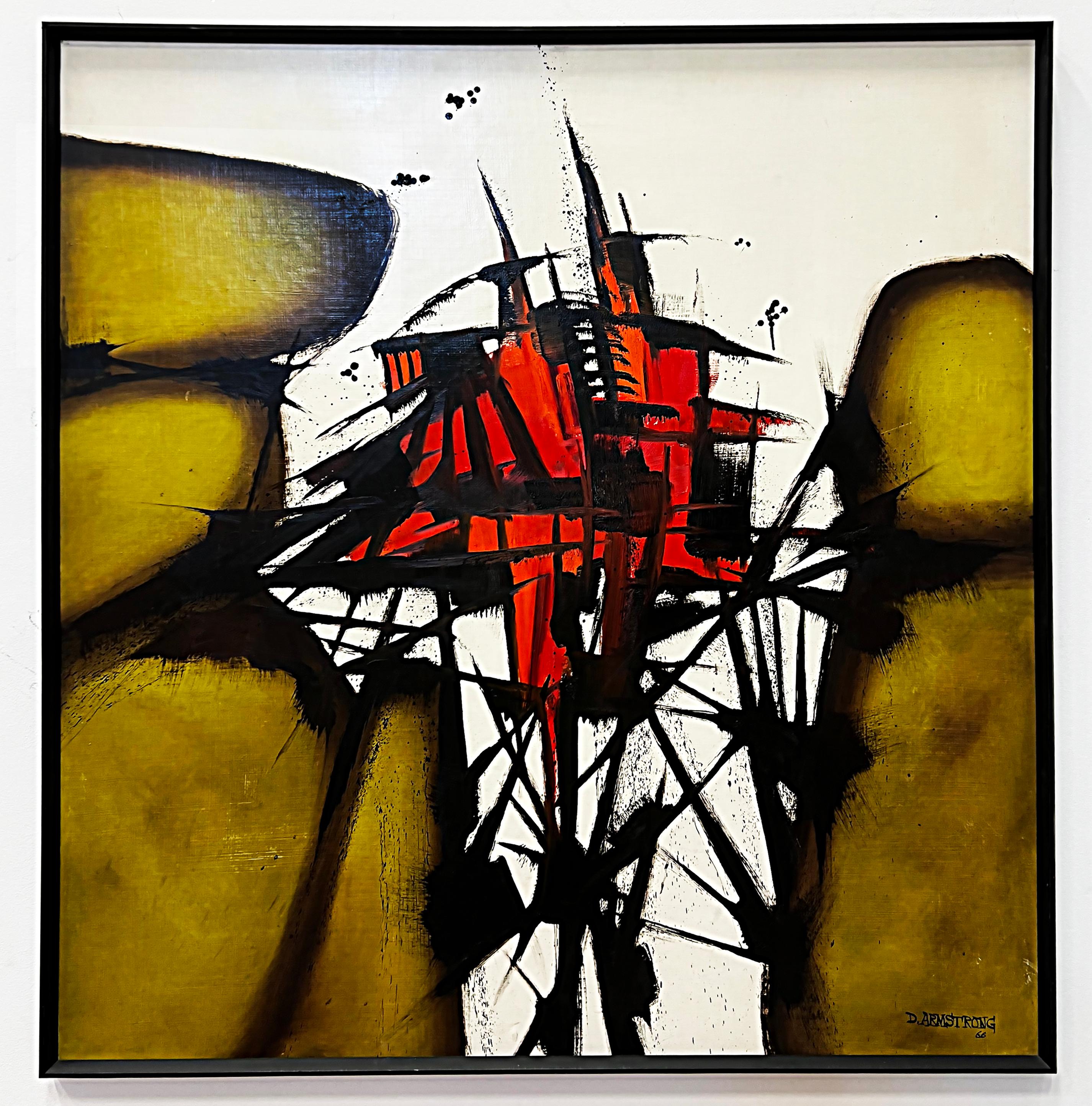 20th Century Vintage Duane Albert Armstrong Abstract Oil Painting, 1966