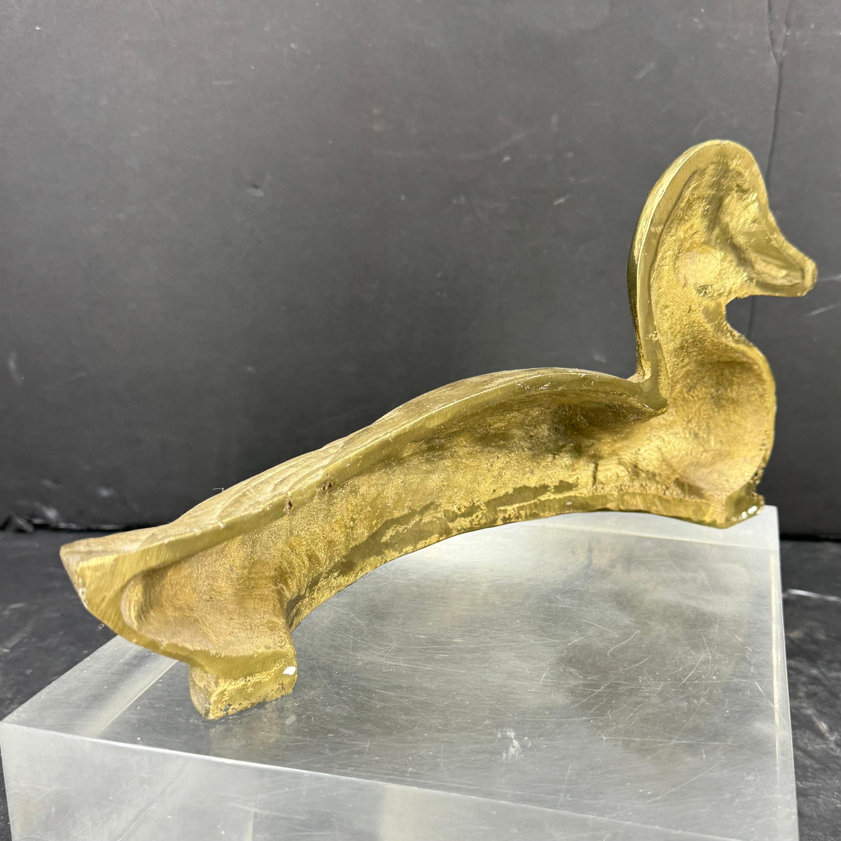 Escultura de pato de latón macizo, Inglaterra, hacia 1970 en Bueno estado para la venta en Haddonfield, NJ