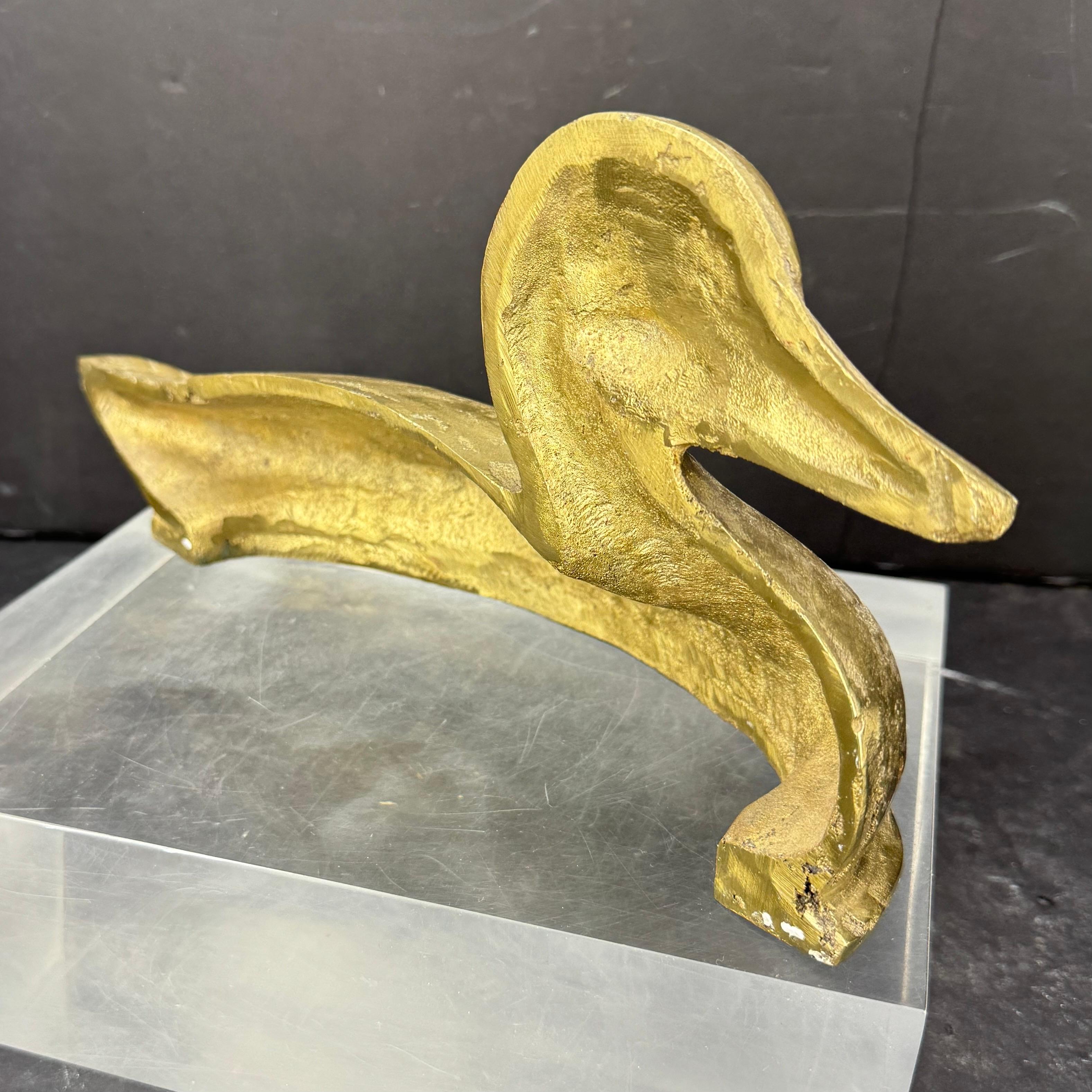Escultura de pato de latón macizo, Inglaterra, hacia 1970 siglo XX en venta