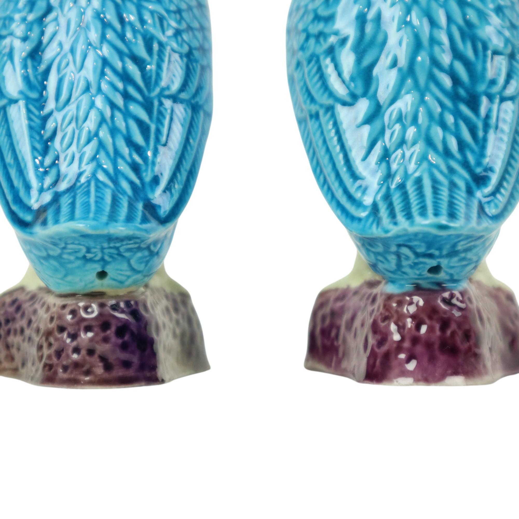 Figurina d'anatra d'epoca Figura di coppia Porcellana cinese blu 12 cm in vendita 5