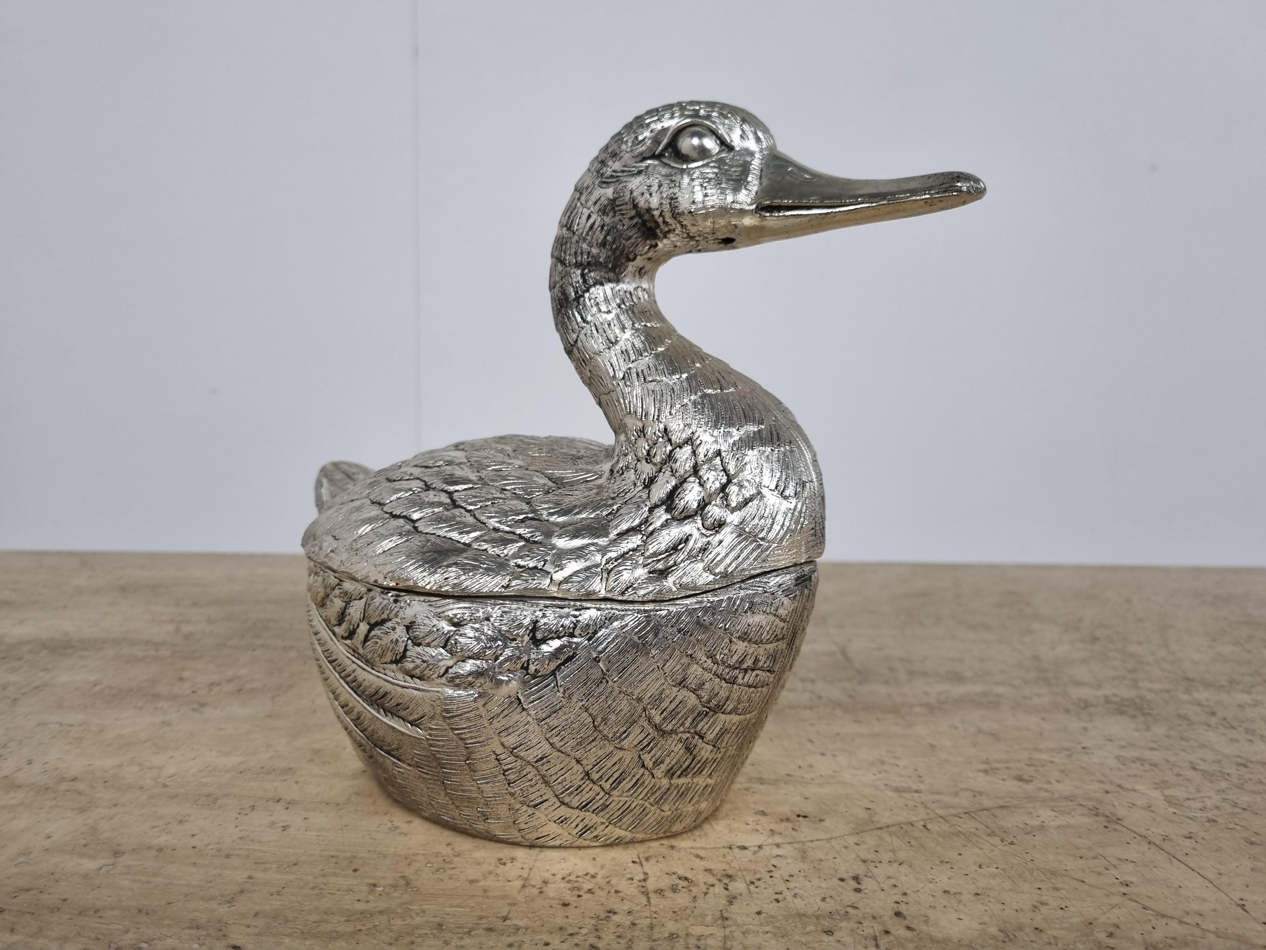 Hollywood Regency Vintage Duck Ice Bucket by Mauro Manetti, 1960s For Sale