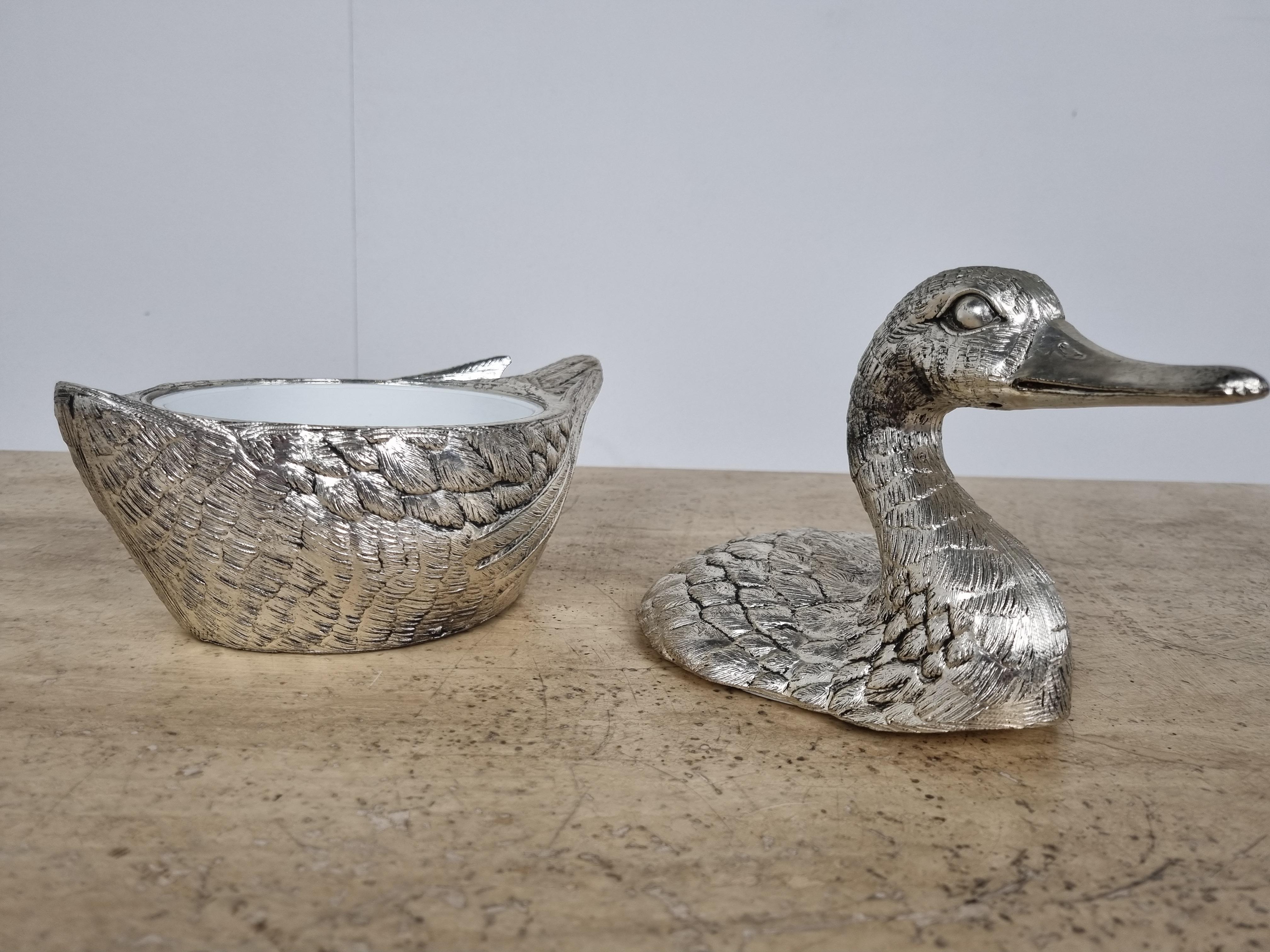Metal Vintage Duck Ice Bucket by Mauro Manetti, 1960s For Sale