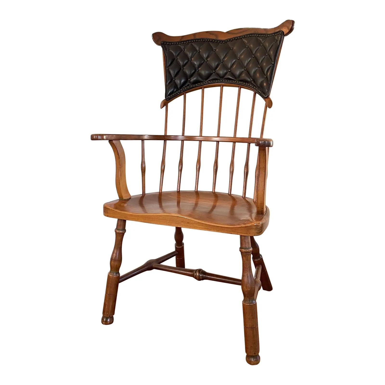 American Colonial Vintage Duckloe Windsor Chair Mystic Seaport For Sale