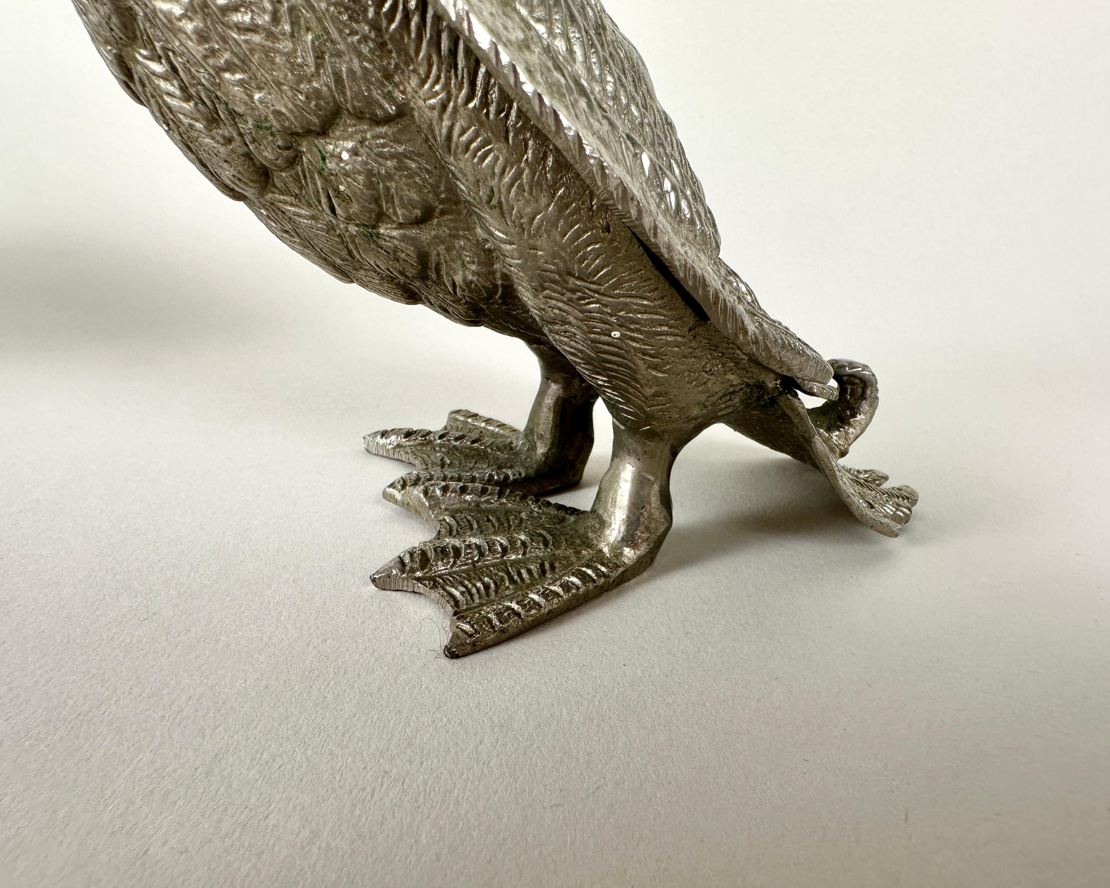 Metà XX secolo Figurine di anatre d'epoca in ottone Mid-Century Modern Home Decor, Set, Belgio, anni '60 in vendita
