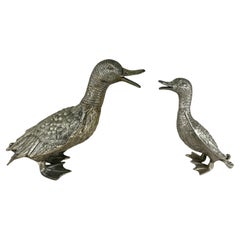 Vintage Ducks Figurines Brass Mid-Century Modern Home Decor, Set, Belgium, 1960s