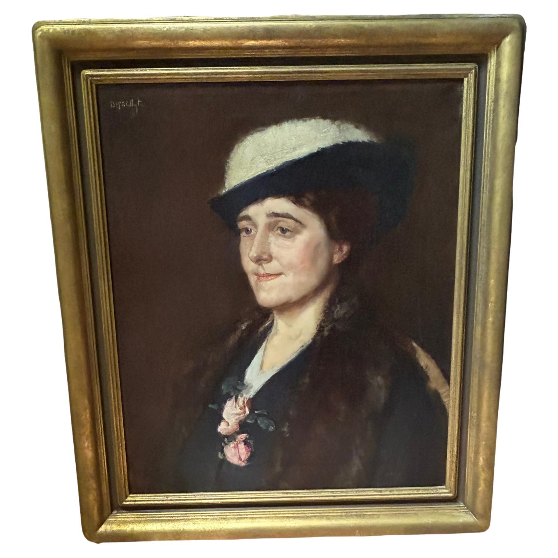 Portrait d'une femme en Whyte de Duncan McGregor, huile sur toile en vente