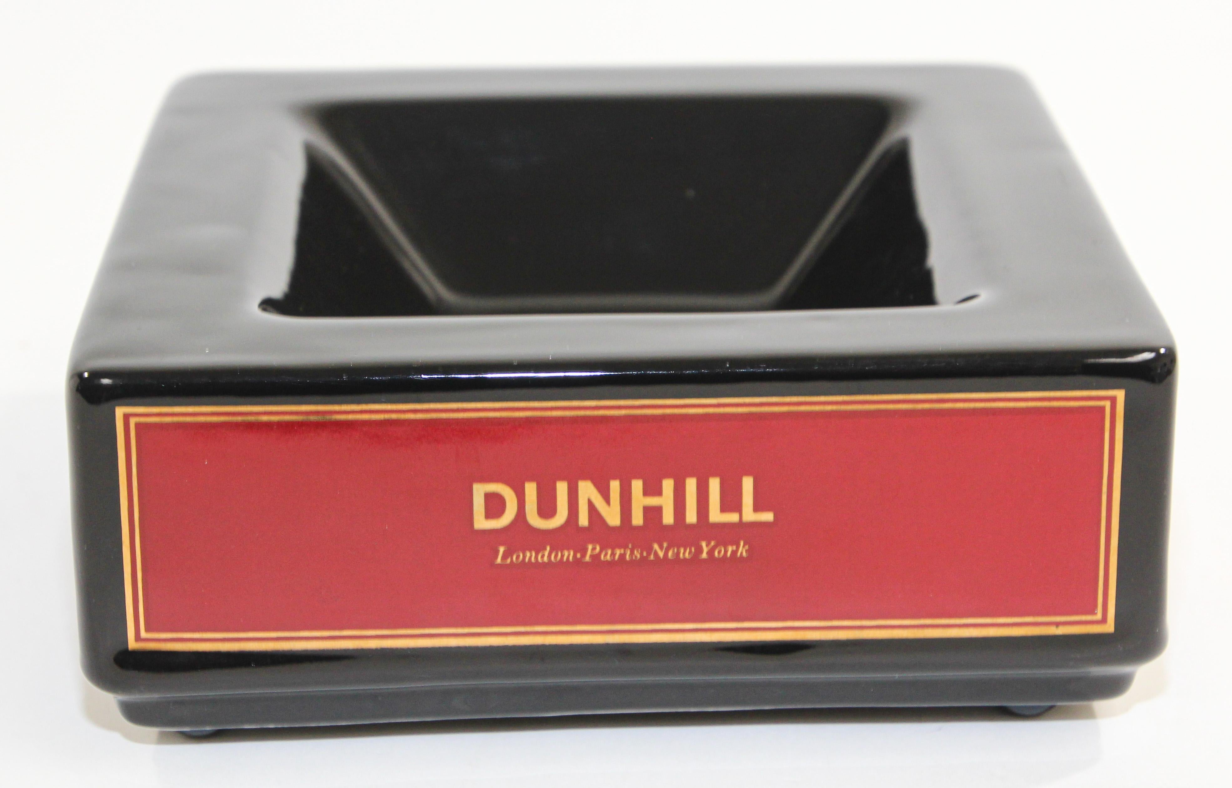 20th Century Vintage Dunhil Cigar Ashtray England Black and Red, Collectible