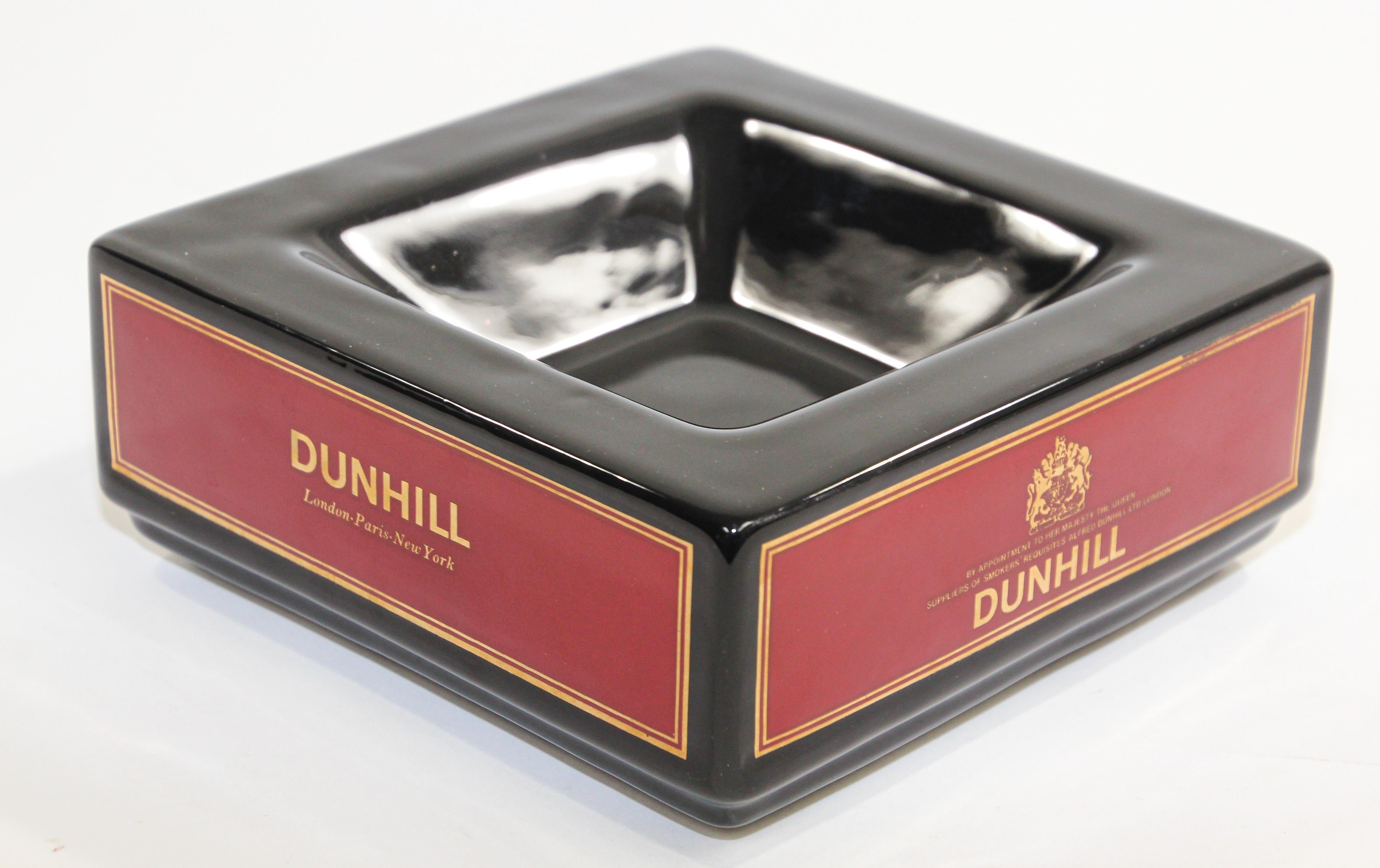 Vintage Dunhil Cigar Ashtray England Black and Red, Collectible 4