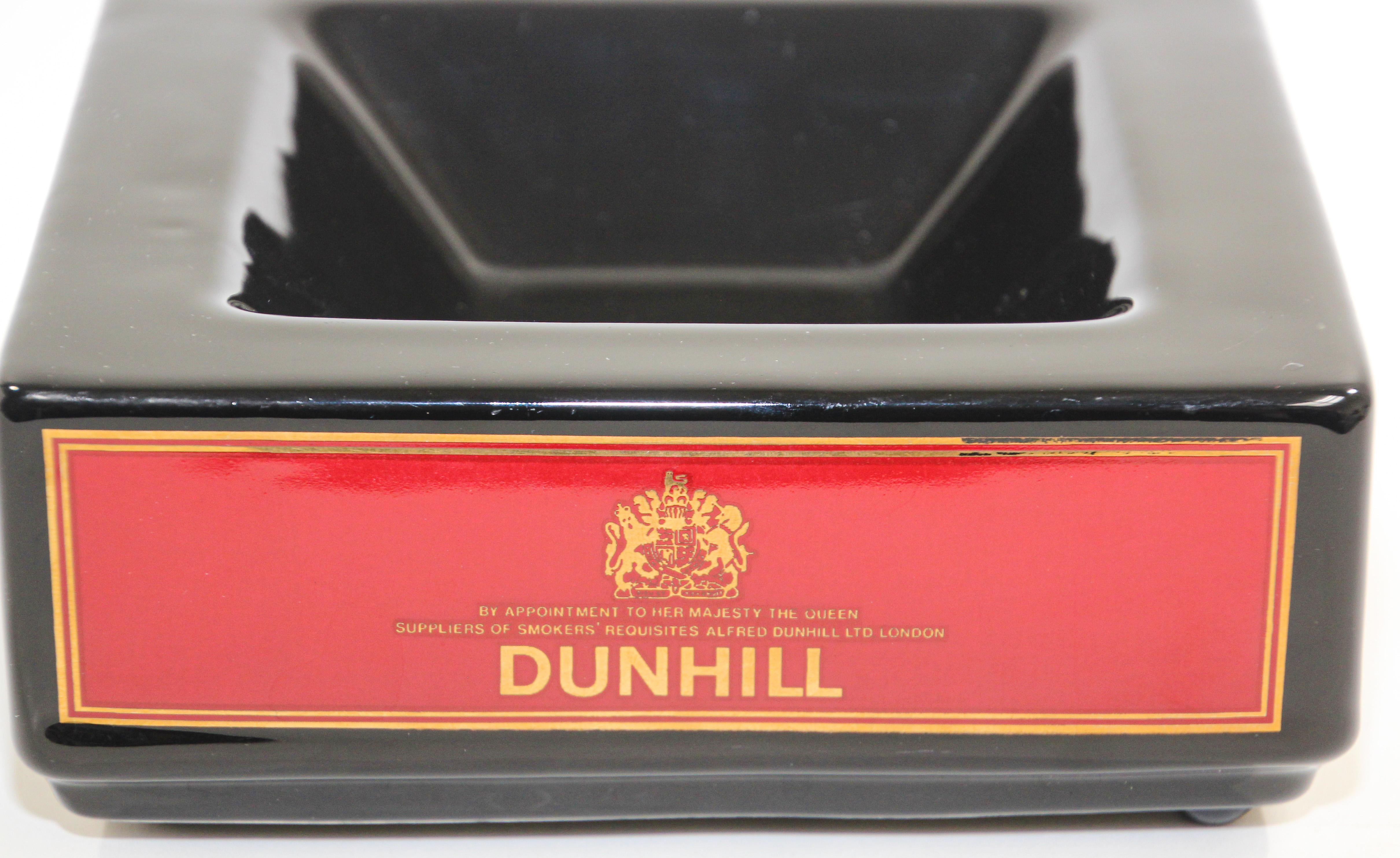 Vintage Dunhil Cigar Ashtray England Black and Red, Collectible 1