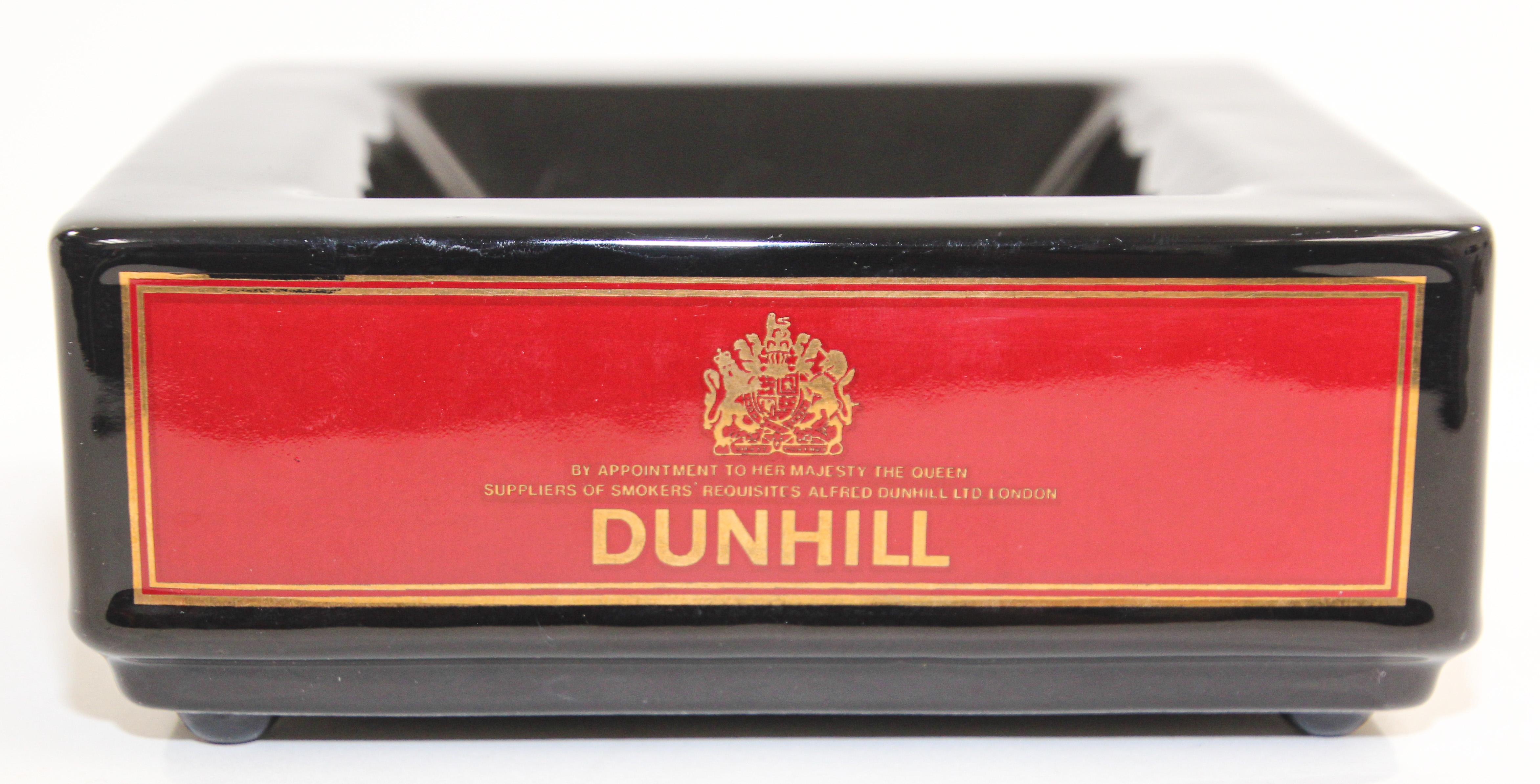 Elizabethan Vintage Dunhil Cigar Ashtray England Black and Red, Collectible