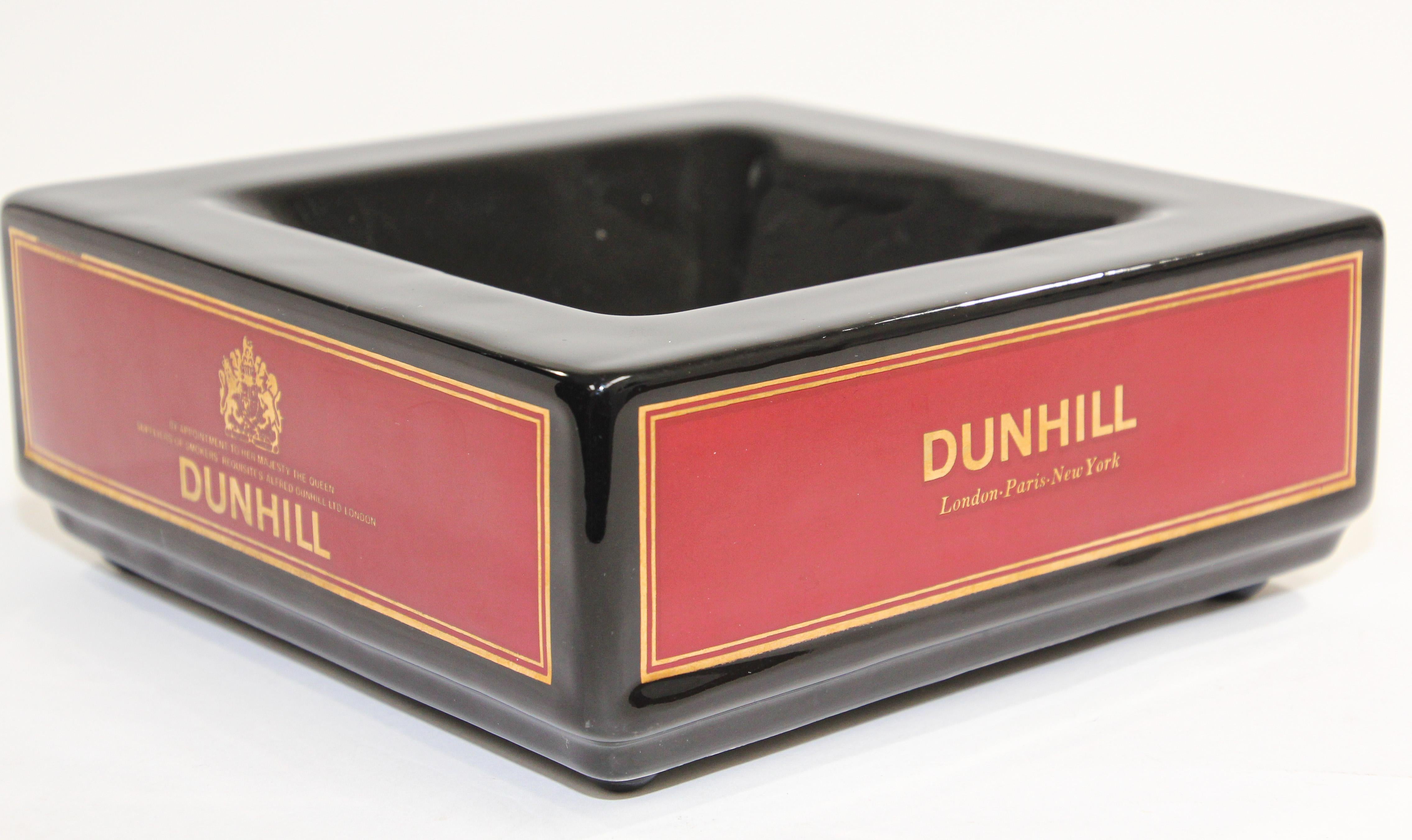 English Vintage Dunhil Cigar Ashtray England Black and Red, Collectible