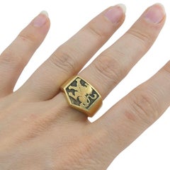 Vintage Dunhill 18k Gold Lion Signet Ring