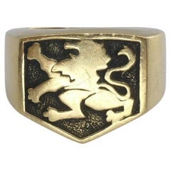 Vintage Dunhill 18k Gold Lion Signet Ring