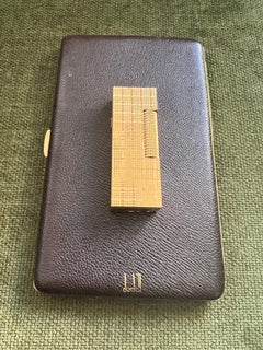 Vintage Dunhill Cigarette Case & Dunhill Gold Plated Lighter Set,  Alrededor de 1970