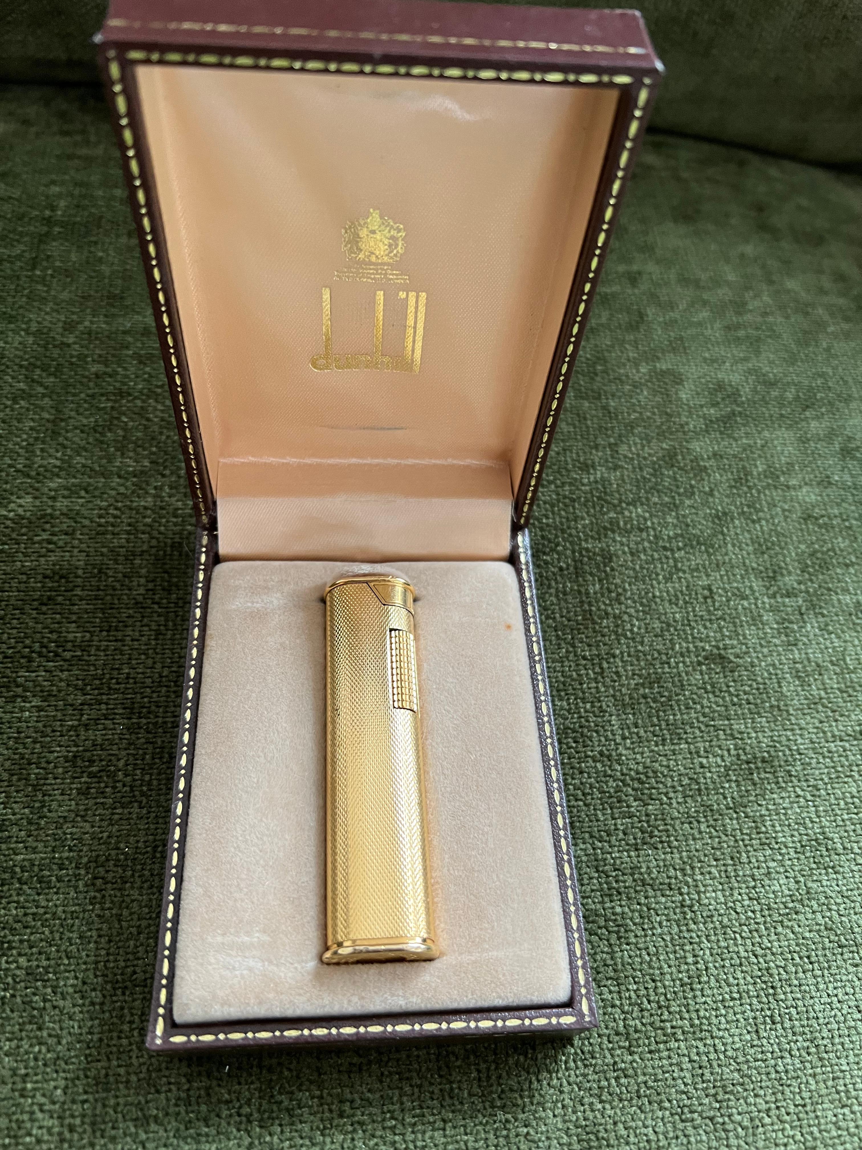 Vintage Dunhill Gold Plated Evening Slim Lighter 4