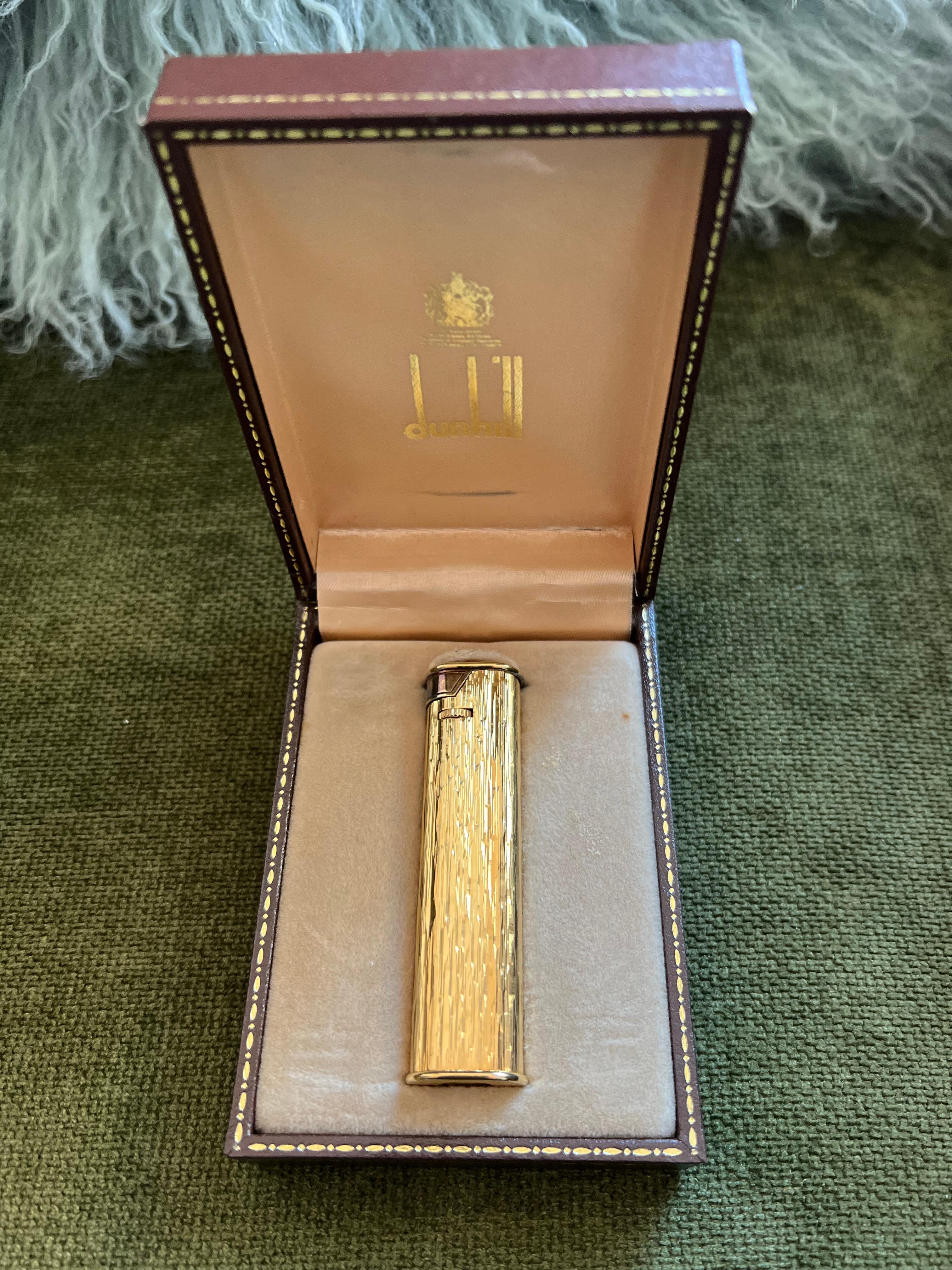 Dunhill Vergoldetes James Bond-Abend-Smokingleuchter mit Etui, Vintage 7