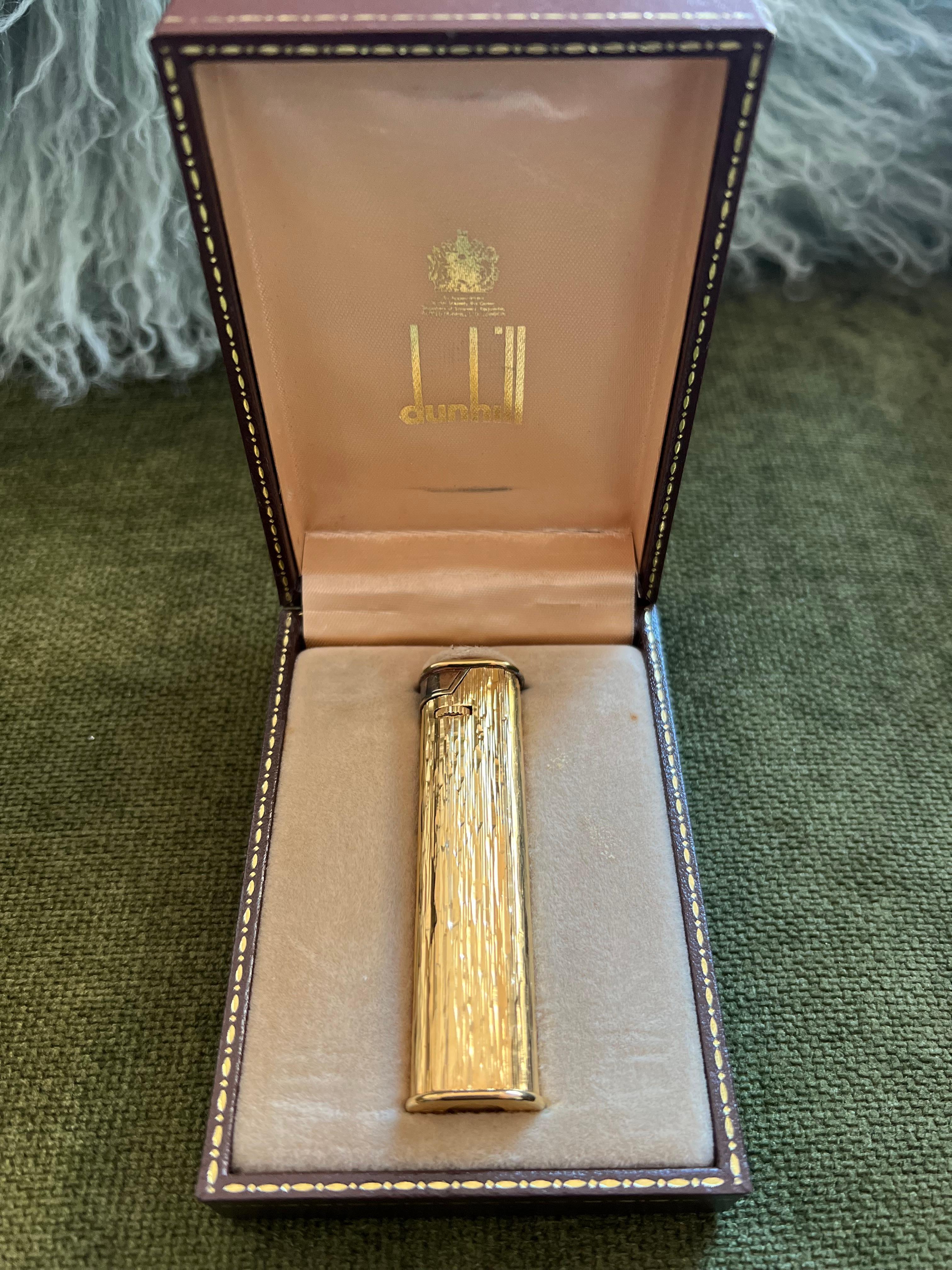 Dunhill Vergoldetes James Bond-Abend-Smokingleuchter mit Etui, Vintage 8