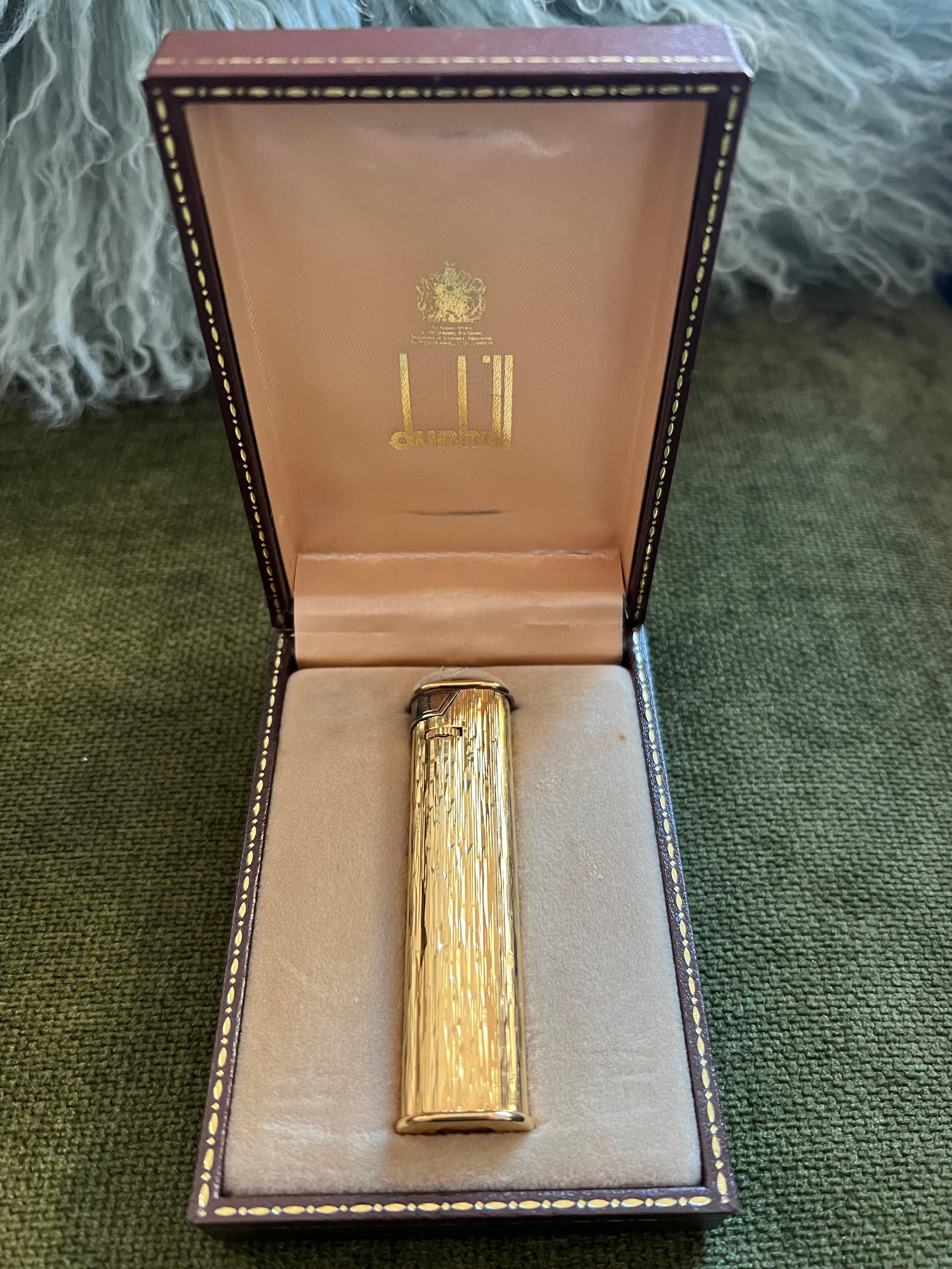 Dunhill Vergoldetes James Bond-Abend-Smokingleuchter mit Etui, Vintage 9