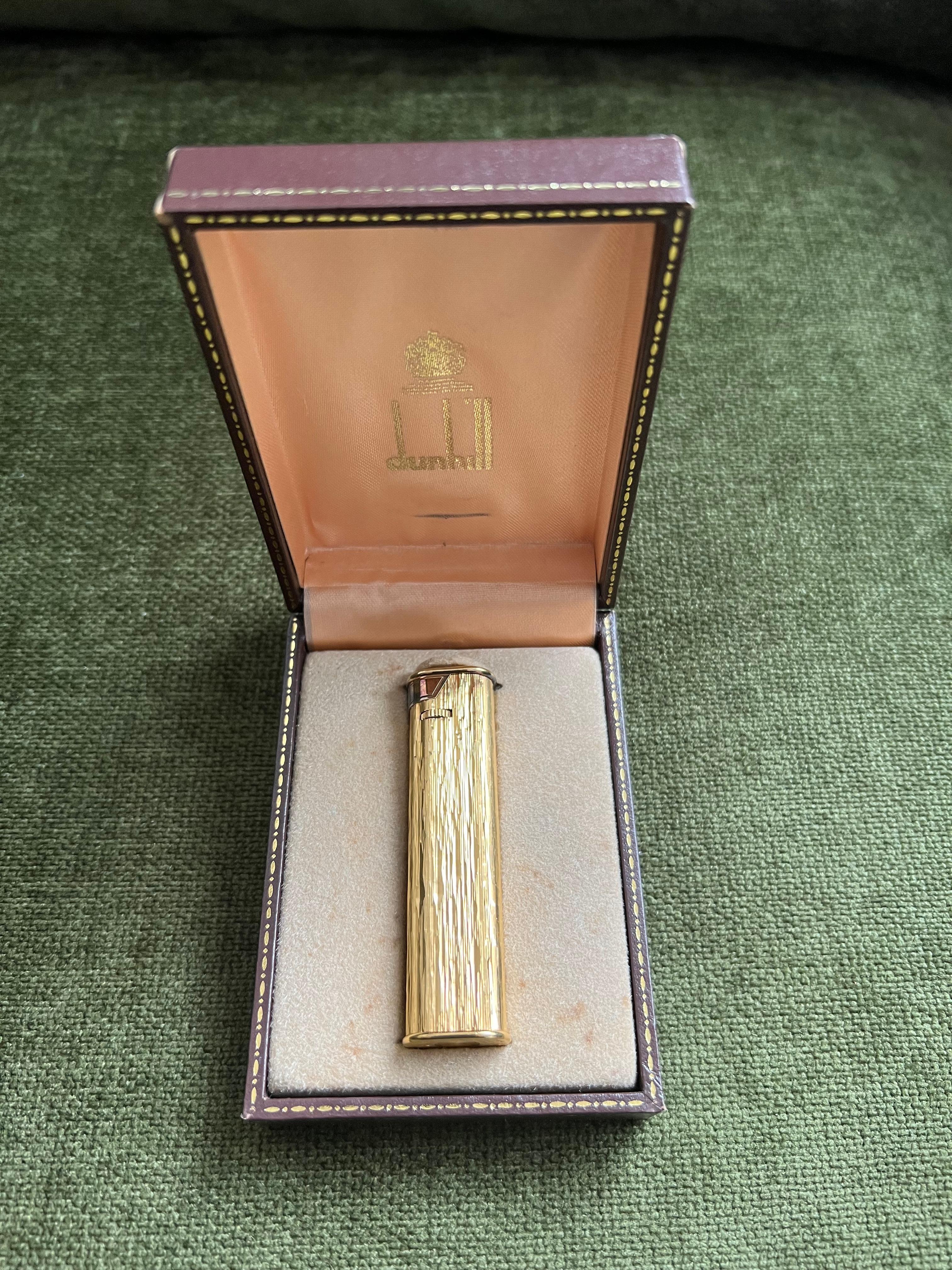 Dunhill Vergoldetes James Bond-Abend-Smokingleuchter mit Etui, Vintage im Zustand „Hervorragend“ in New York, NY