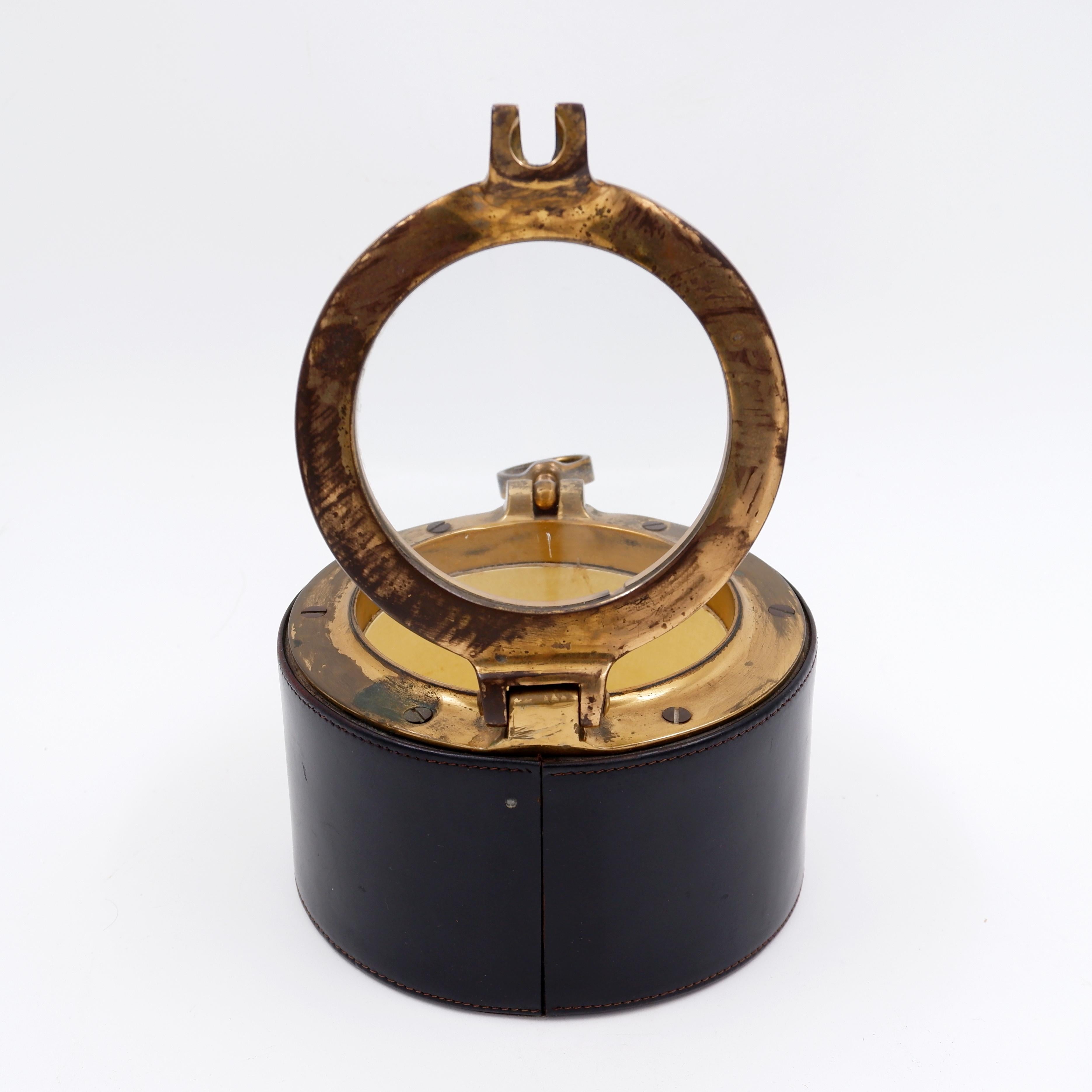 Humidor per sigari Dunhill d'epoca in pelle e ottone, anni '60 in vendita 4